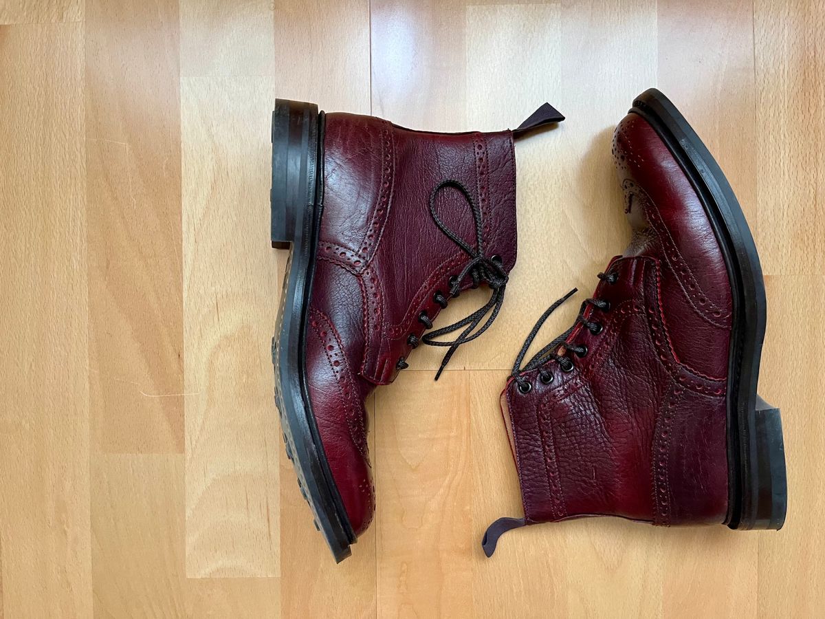 Photo by mr_spud on January 12, 2024 of the Tricker's Stow Country Boot in C.F. Stead Sign Classic Kudu.