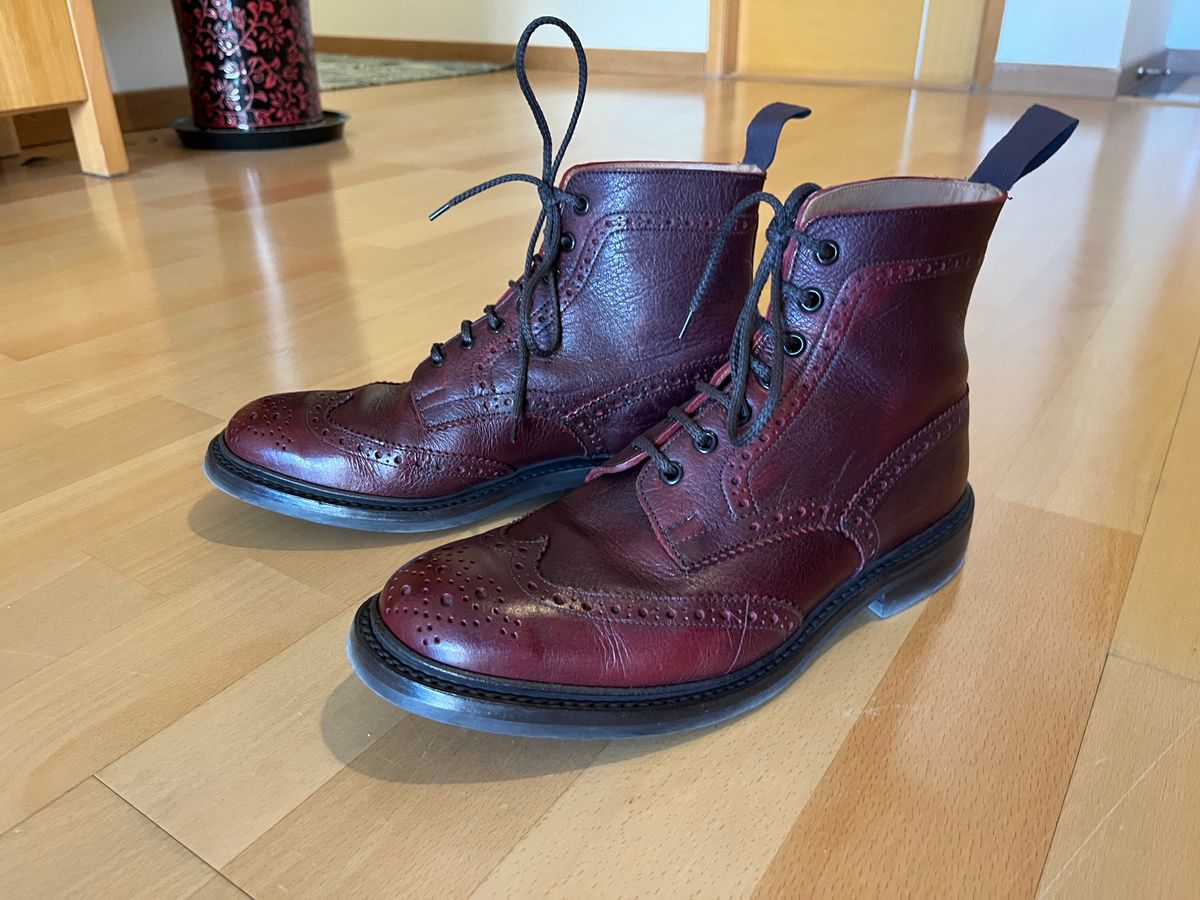 Photo by mr_spud on January 22, 2024 of the Tricker's Stow Country Boot in C.F. Stead Sign Classic Kudu.