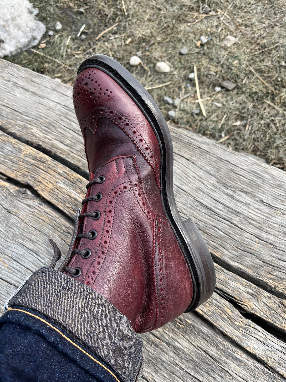 Photo by mr_spud on January 31, 2024 of the Tricker's Stow Country Boot in C.F. Stead Sign Classic Kudu.