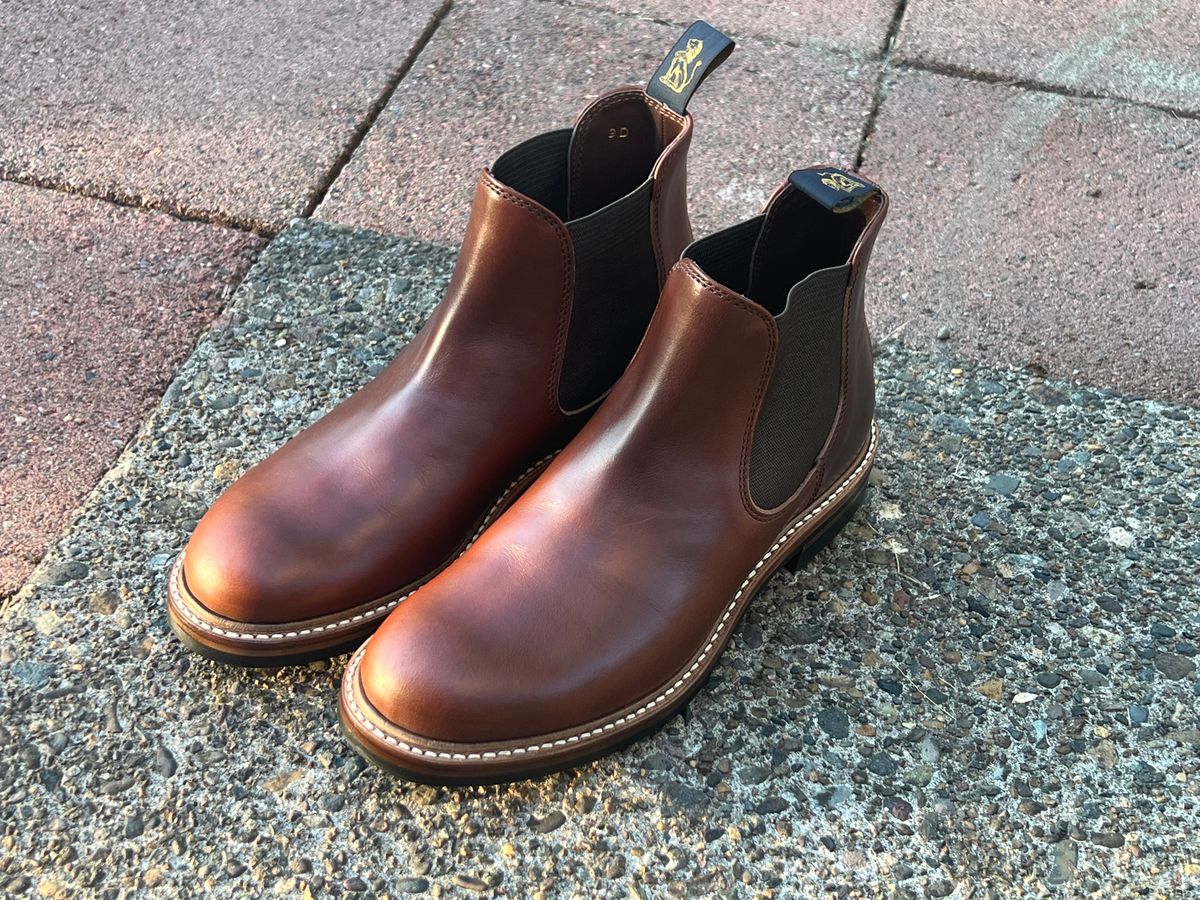 Photo by artvandelay on October 3, 2022 of the John Lofgren Chelsea Boots in Horween Brown Chromexcel.