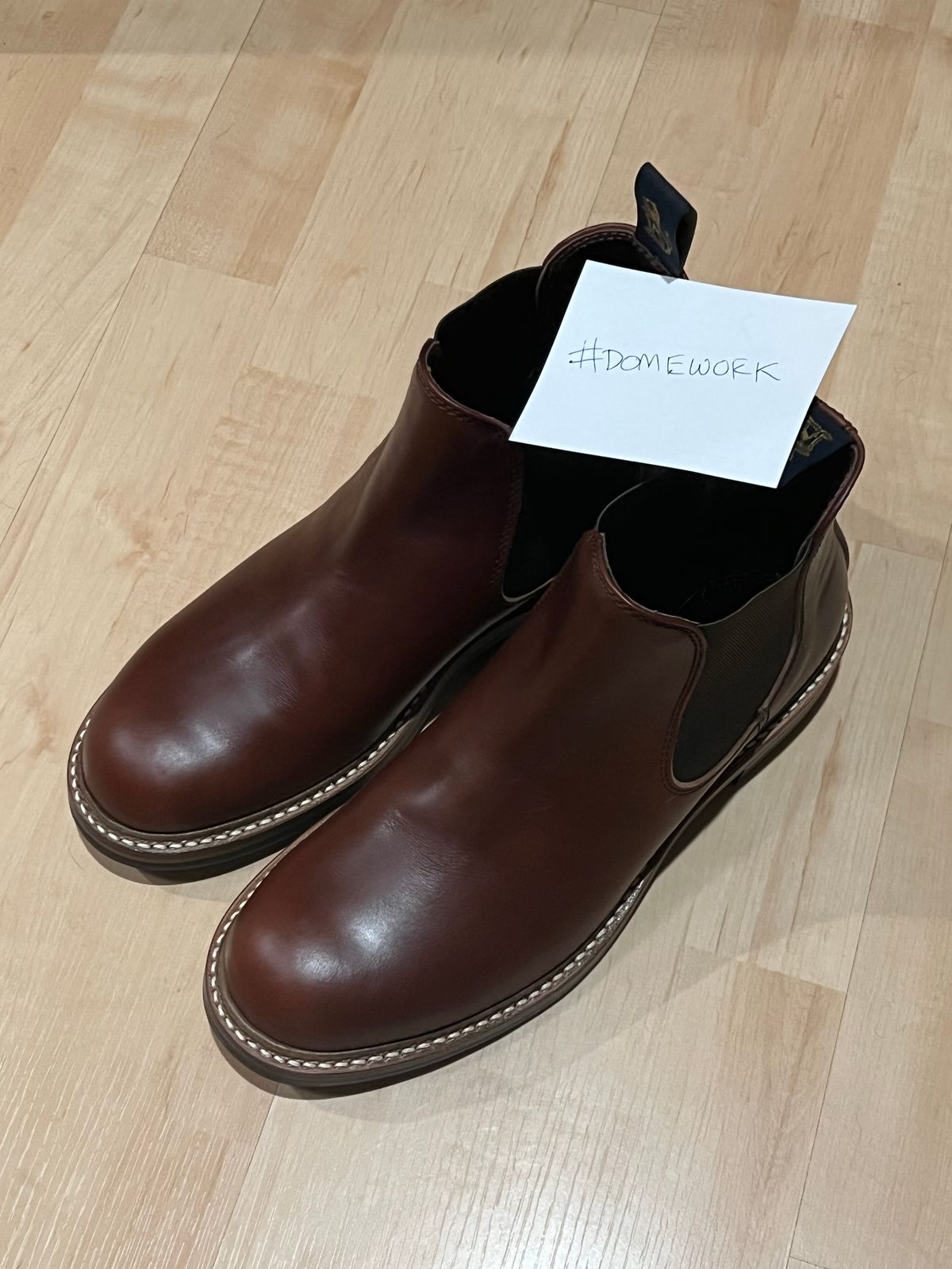 Photo by artvandelay on October 3, 2022 of the John Lofgren Chelsea Boots in Horween Brown Chromexcel.