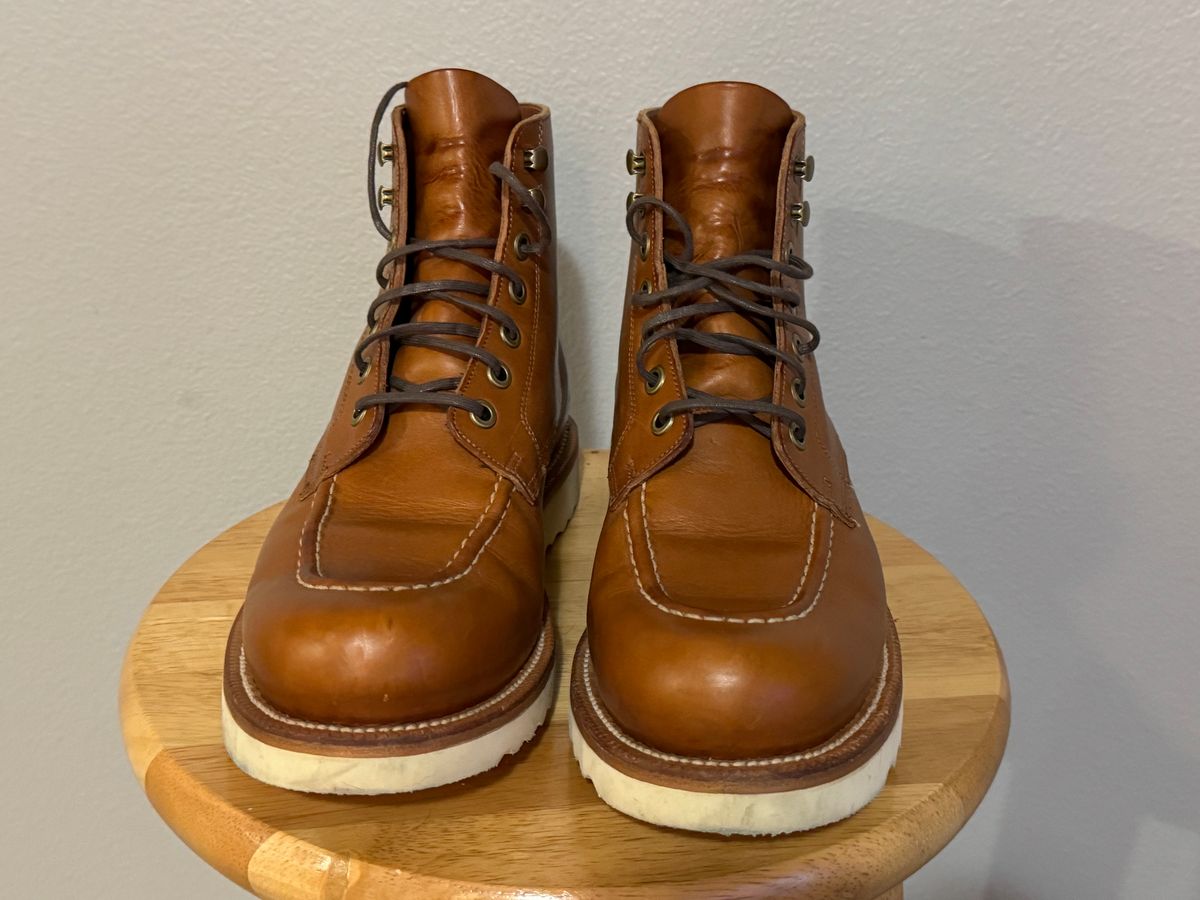 Photo by artvandelay on November 6, 2023 of the Grant Stone Brass Boot in Badalassi Carlo Saddle Tan Minerva.