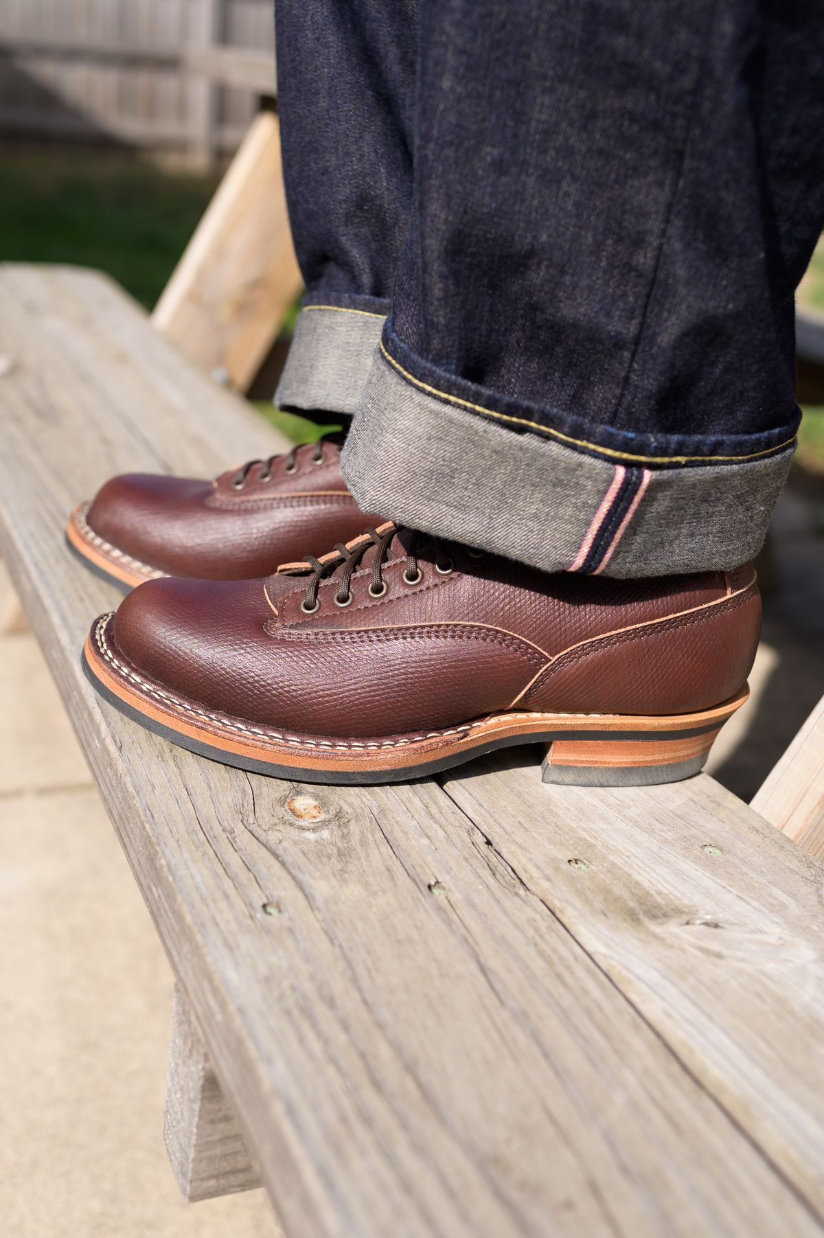 Photo by CarmineJackLeather on October 2, 2022 of the White's 350 Cutter in J&FJ Baker Brown Russian Calf.