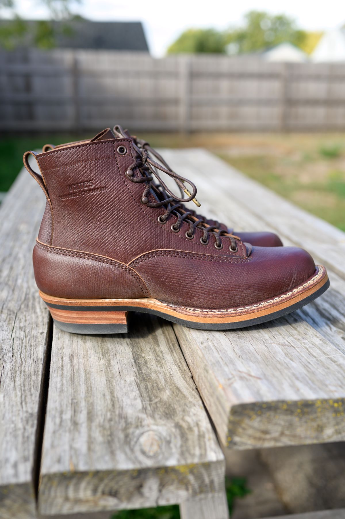 Photo by CarmineJackLeather on October 2, 2022 of the White's 350 Cutter in J&FJ Baker Brown Russian Calf.