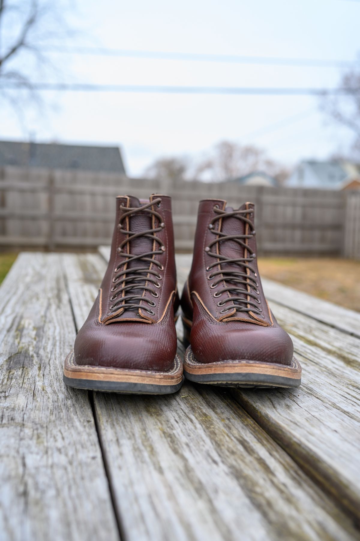 Photo by CarmineJackLeather on November 5, 2022 of the White's 350 Cutter in J&FJ Baker Brown Russian Calf.