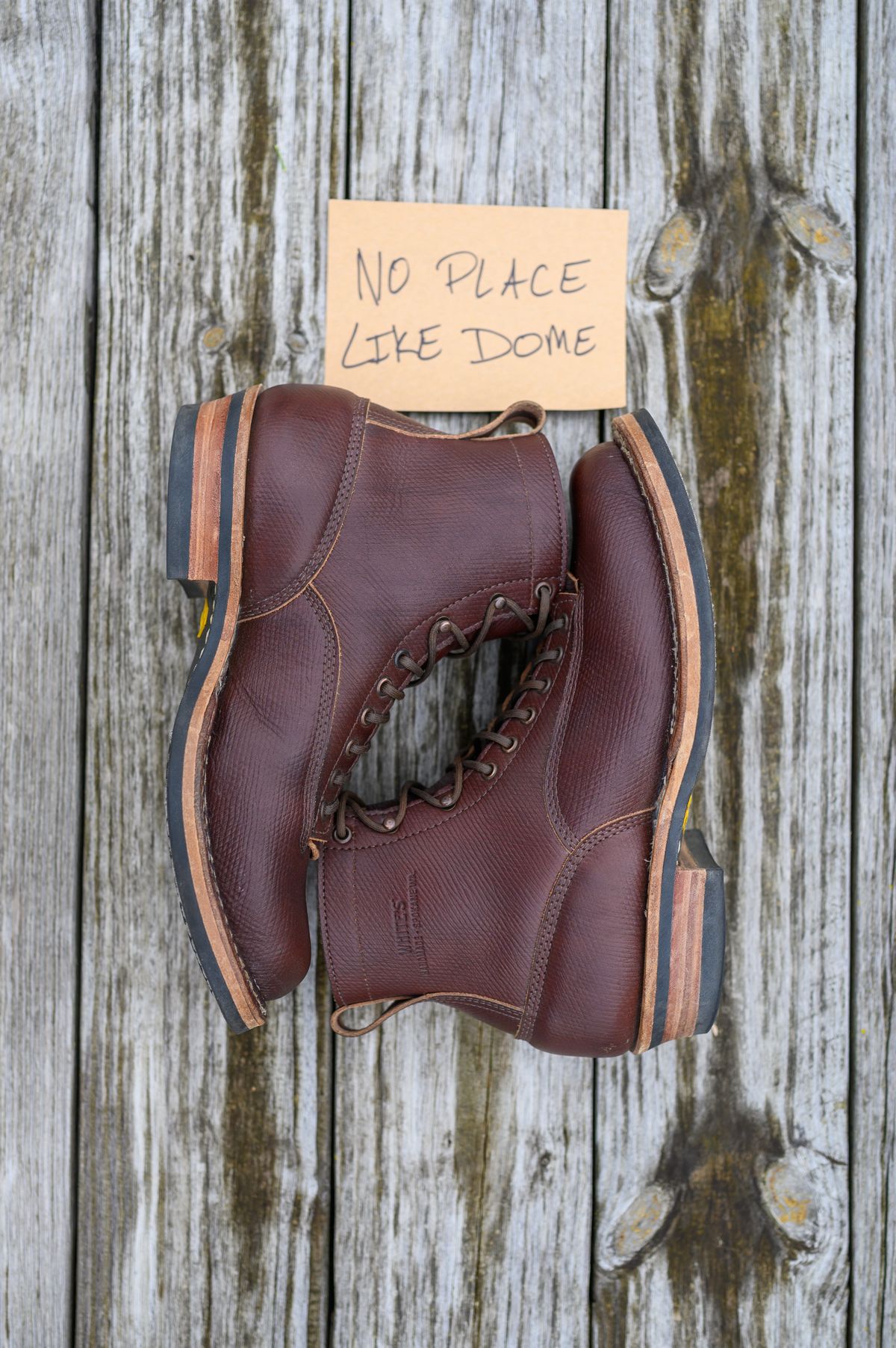 Photo by CarmineJackLeather on November 5, 2022 of the White's 350 Cutter in J&FJ Baker Brown Russian Calf.