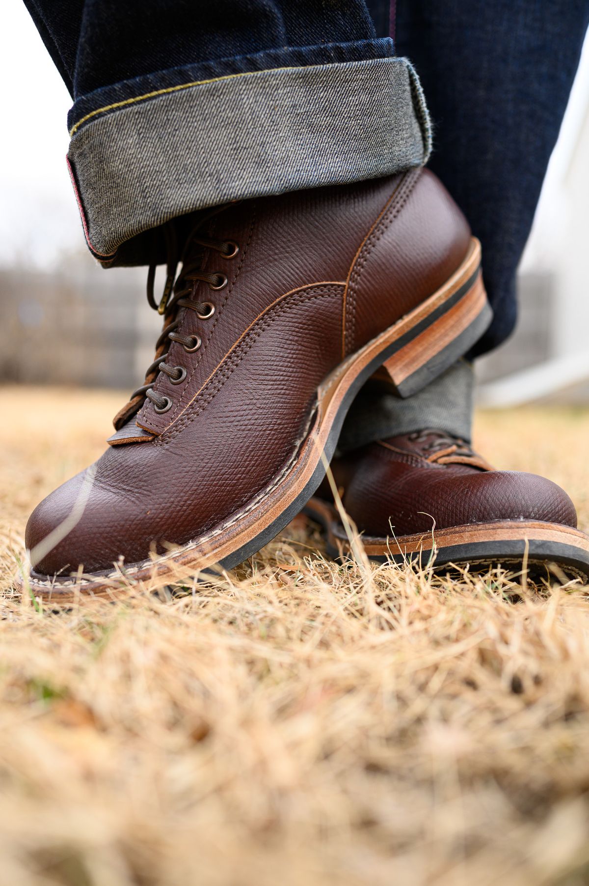 Photo by CarmineJackLeather on November 4, 2022 of the White's 350 Cutter in J&FJ Baker Brown Russian Calf.