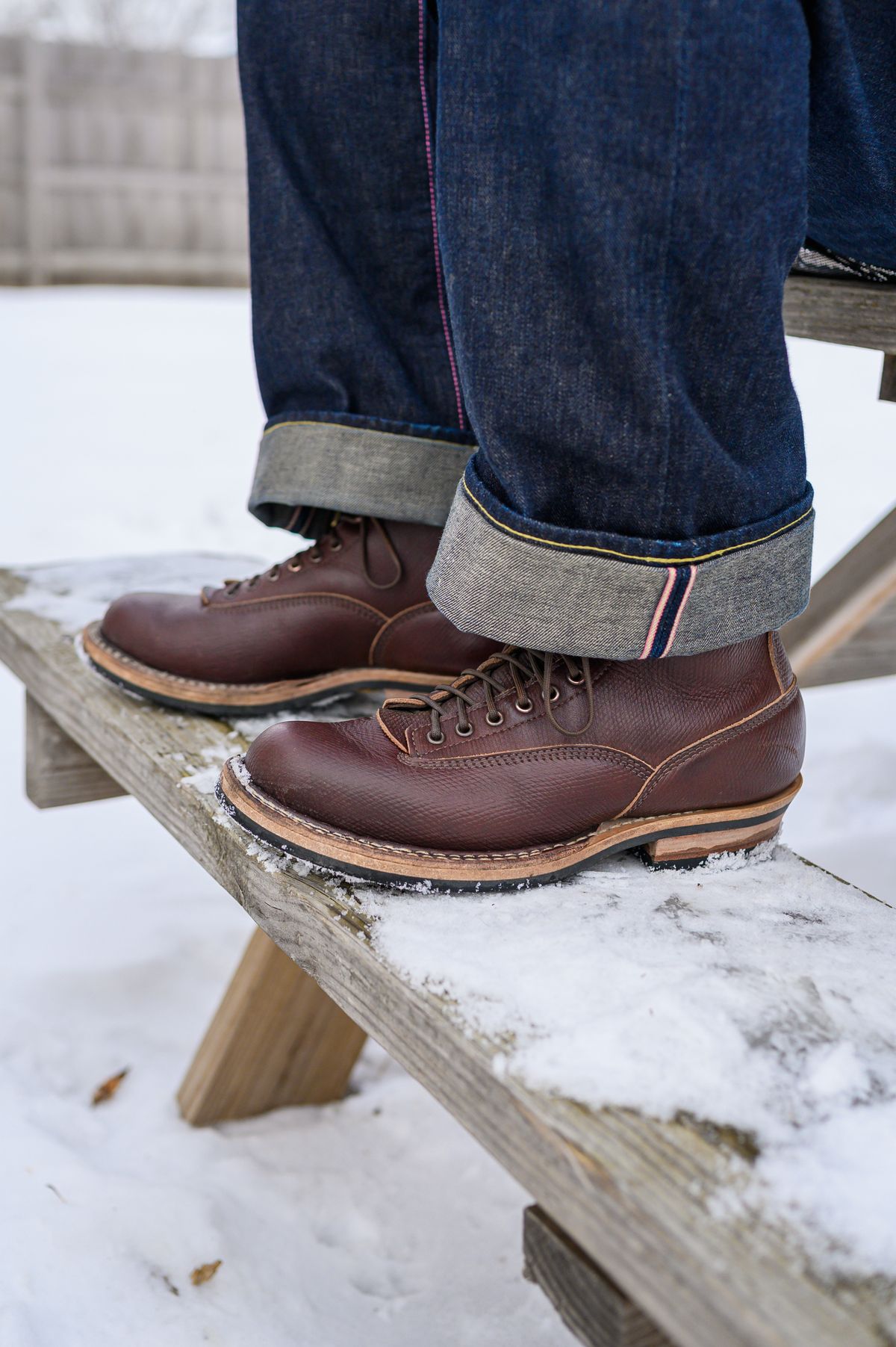 Photo by CarmineJackLeather on December 5, 2022 of the White's 350 Cutter in J&FJ Baker Brown Russian Calf.