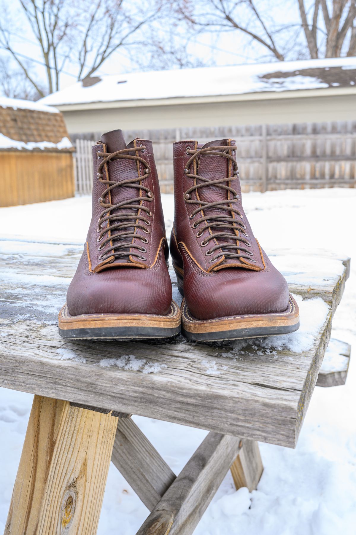 Photo by CarmineJackLeather on December 5, 2022 of the White's 350 Cutter in J&FJ Baker Brown Russian Calf.