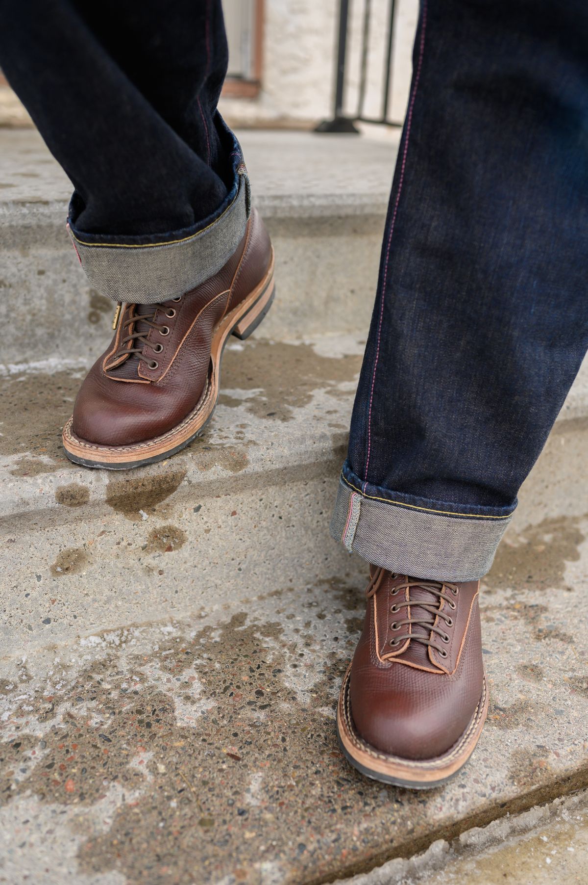 Photo by CarmineJackLeather on January 4, 2023 of the White's 350 Cutter in J&FJ Baker Brown Russian Calf.