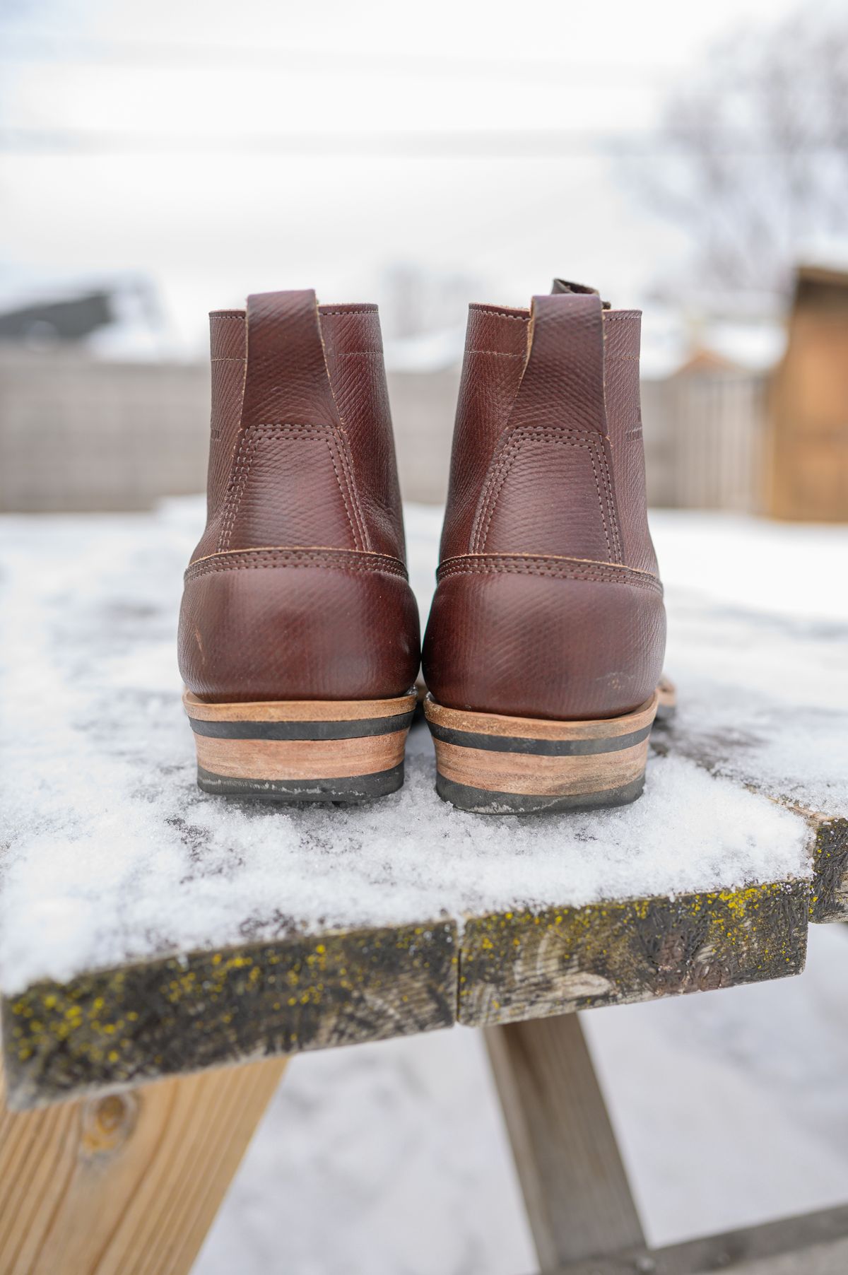 Photo by CarmineJackLeather on January 4, 2023 of the White's 350 Cutter in J&FJ Baker Brown Russian Calf.