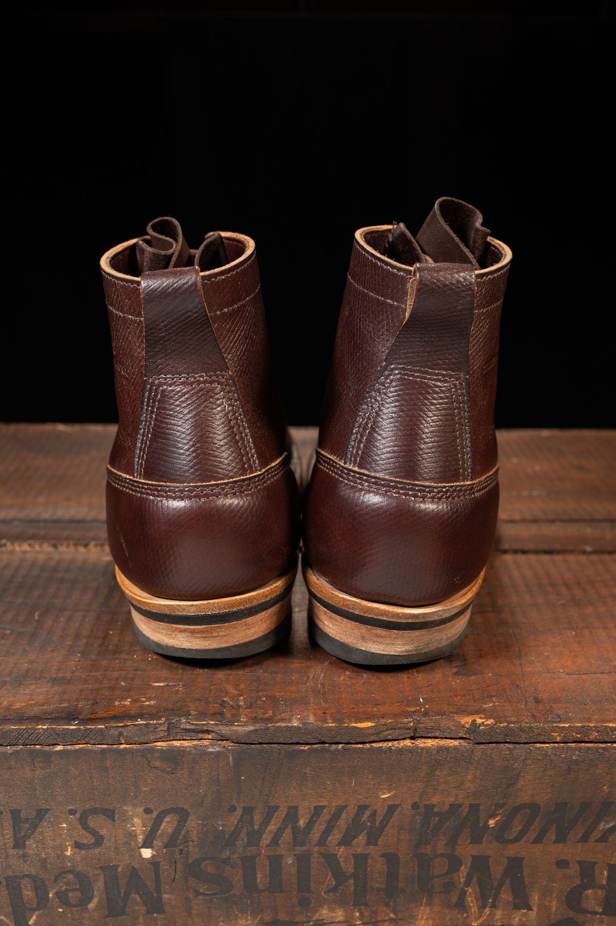 Photo by CarmineJackLeather on March 5, 2023 of the White's 350 Cutter in J&FJ Baker Brown Russian Calf.