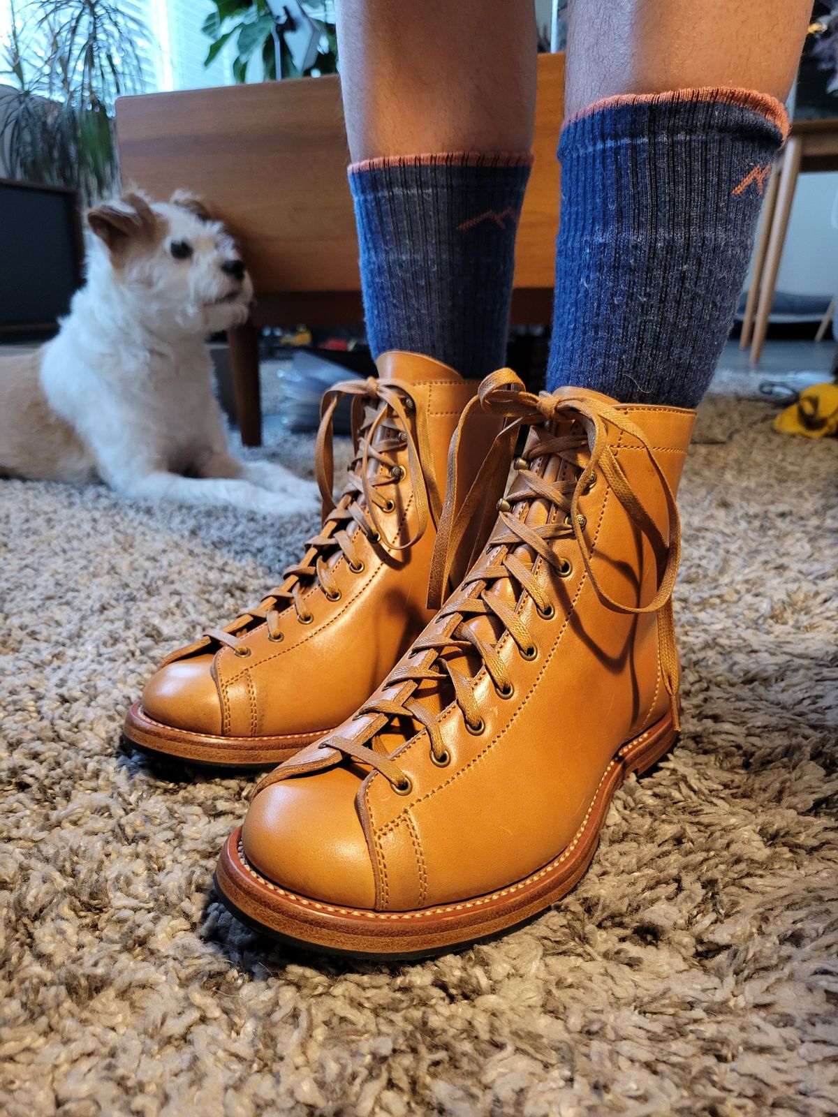 Photo by knoll on October 4, 2021 of the Flame Panda Monkey Boot in Maryam Natural Horsebutt.