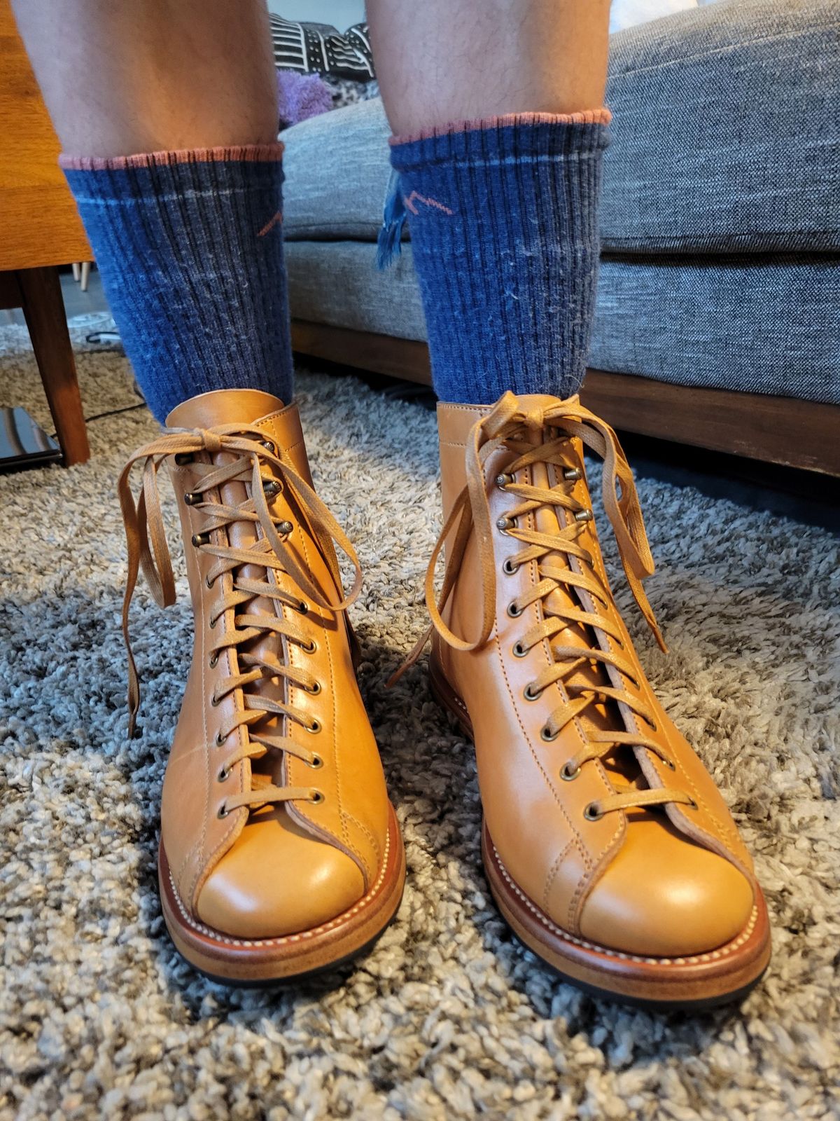 Photo by knoll on October 4, 2021 of the Flame Panda Monkey Boot in Maryam Natural Horsebutt.