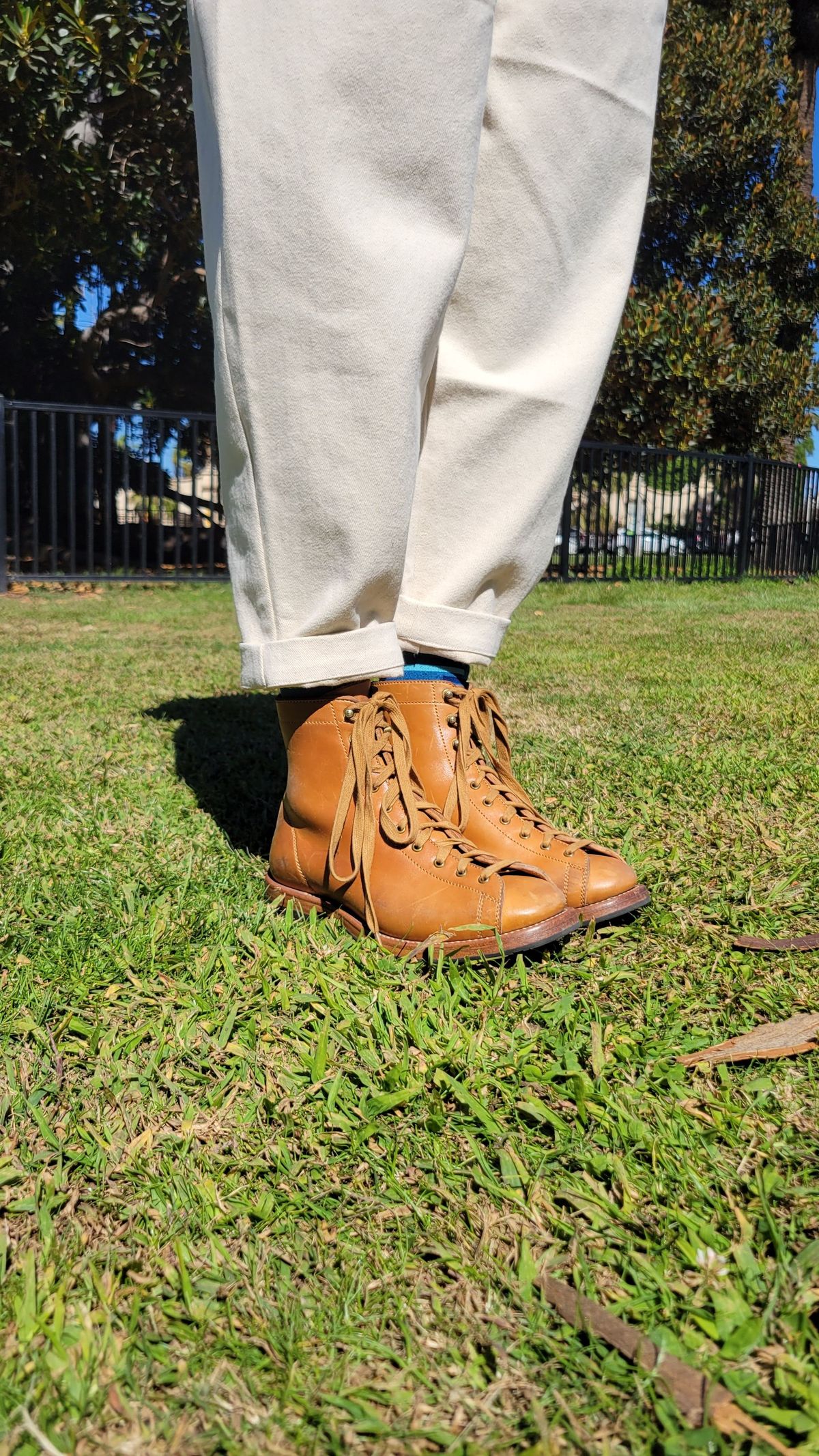 Photo by knoll on November 4, 2021 of the Flame Panda Monkey Boot in Maryam Natural Horsebutt.