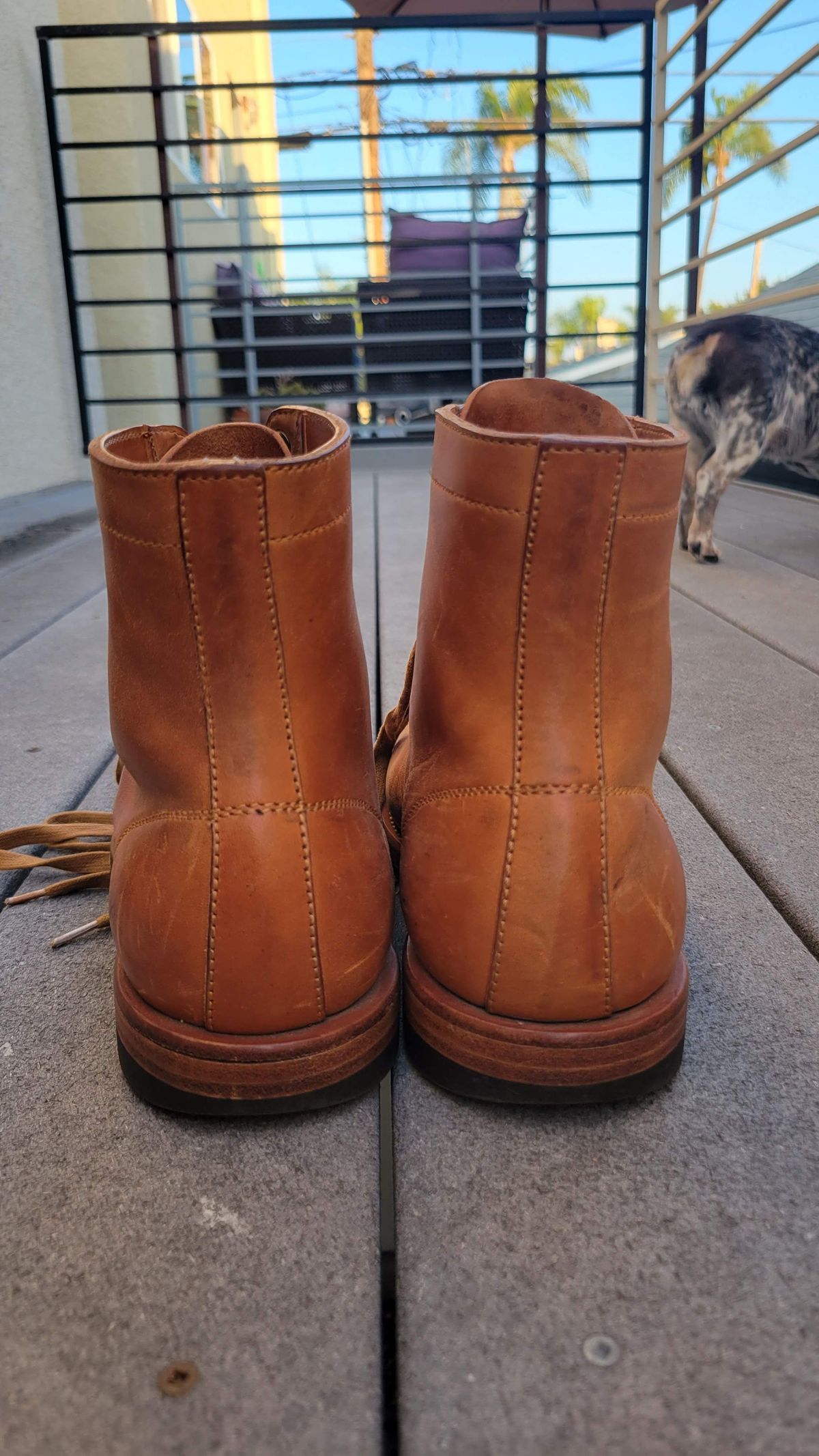 Photo by knoll on November 4, 2021 of the Flame Panda Monkey Boot in Maryam Natural Horsebutt.