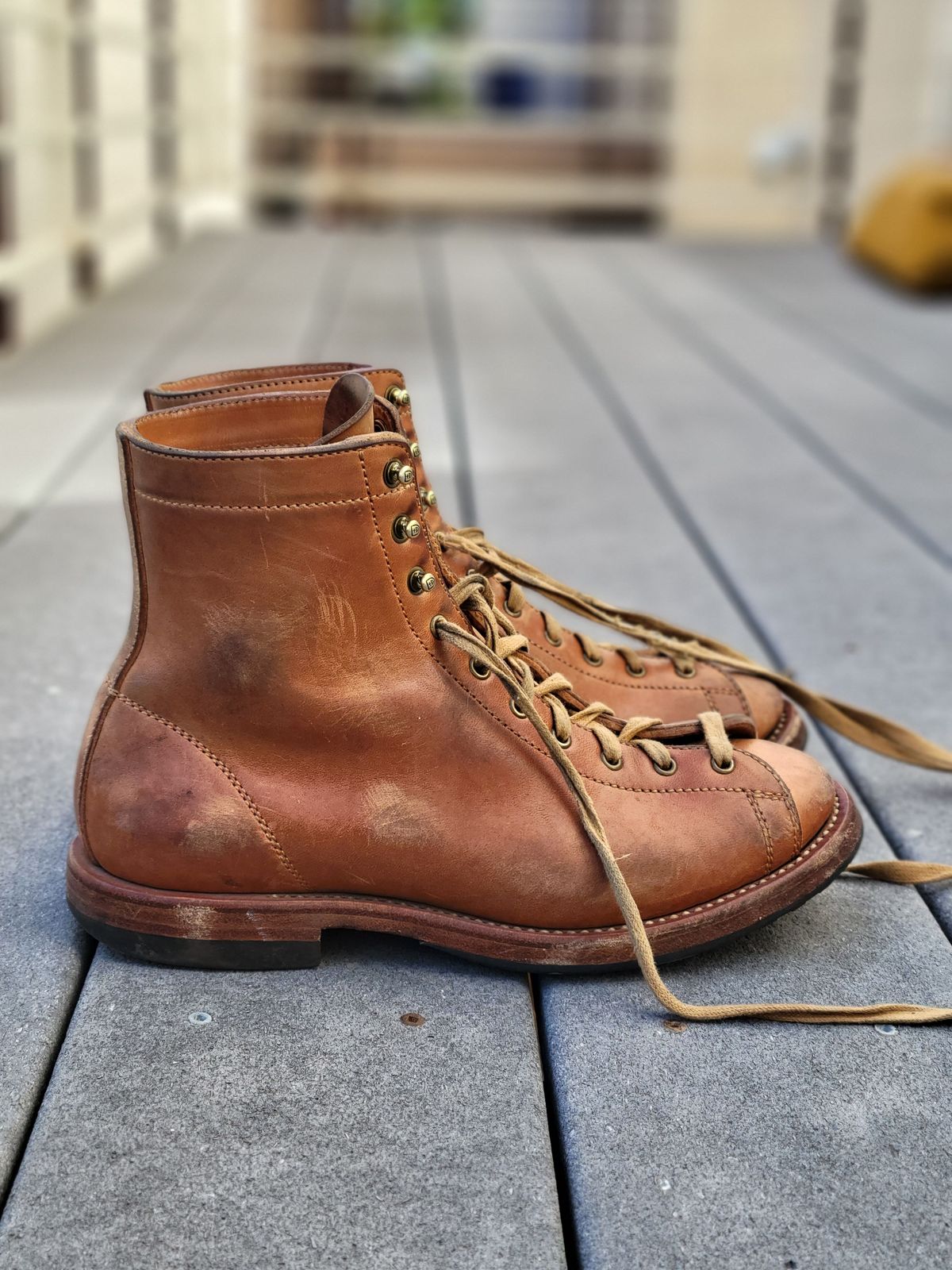 Photo by knoll on January 5, 2022 of the Flame Panda Monkey Boot in Maryam Natural Horsebutt.