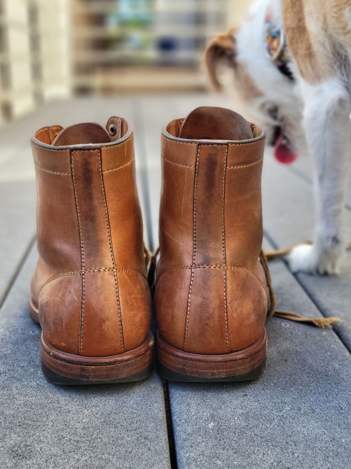 Photo by knoll on January 5, 2022 of the Flame Panda Monkey Boot in Maryam Natural Horsebutt.