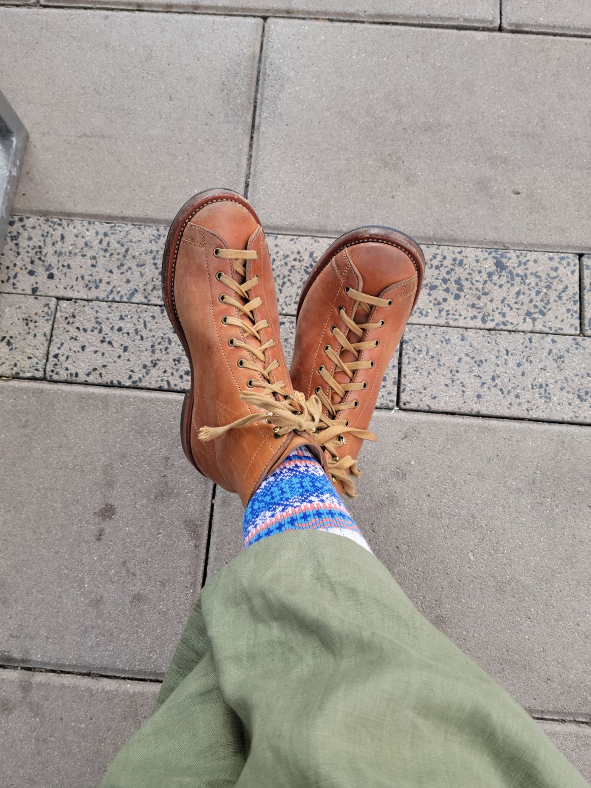 Photo by knoll on February 6, 2022 of the Flame Panda Monkey Boot in Maryam Natural Horsebutt.