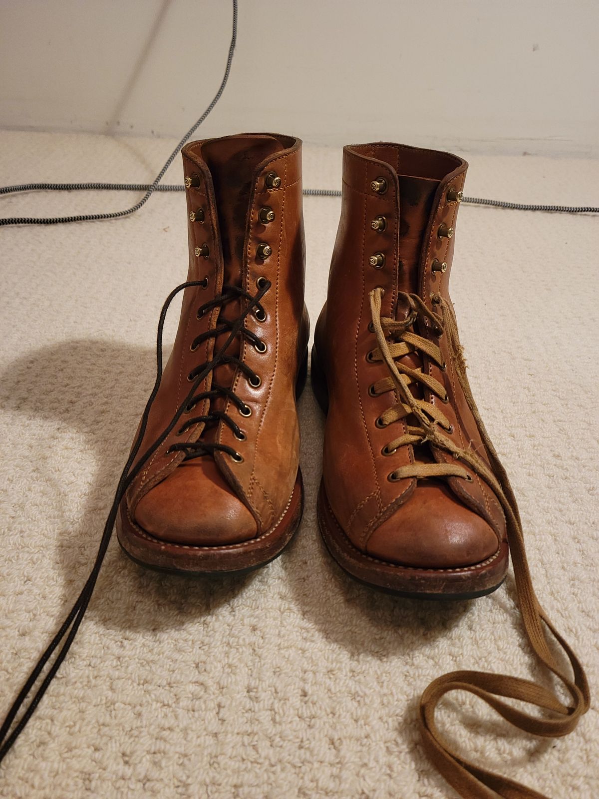 Photo by knoll on February 6, 2022 of the Flame Panda Monkey Boot in Maryam Natural Horsebutt.