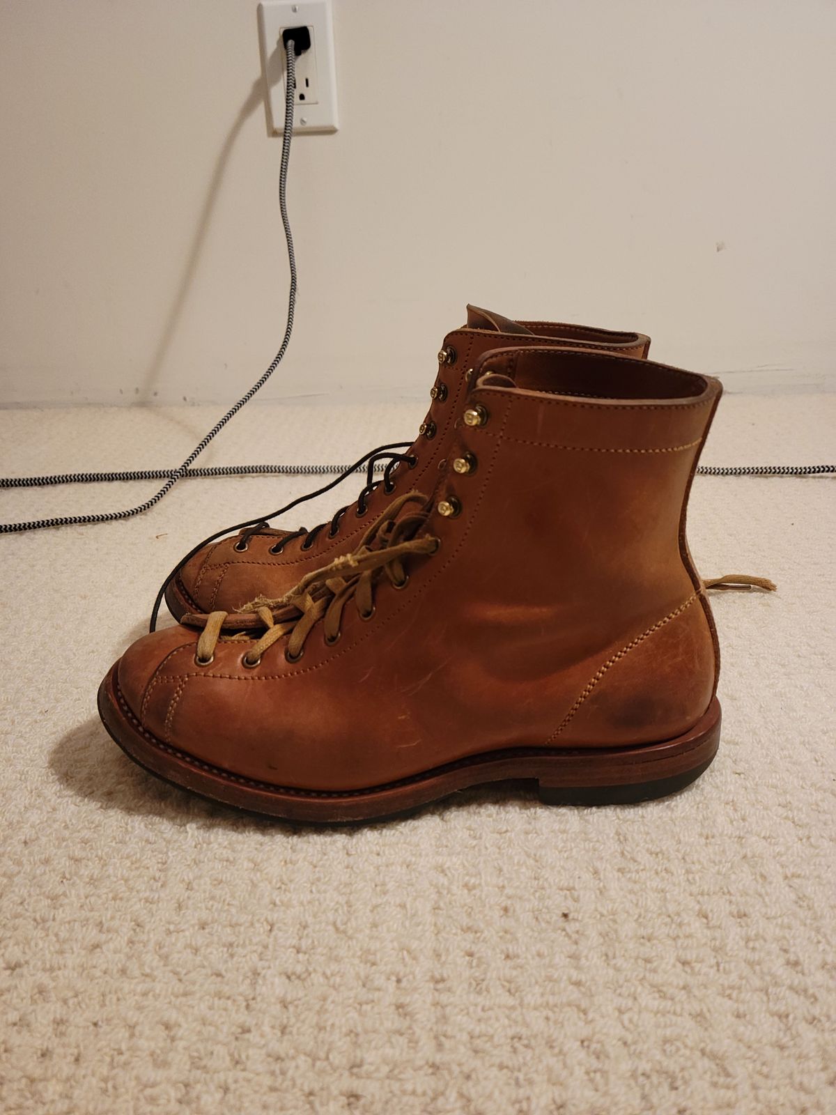 Photo by knoll on February 6, 2022 of the Flame Panda Monkey Boot in Maryam Natural Horsebutt.