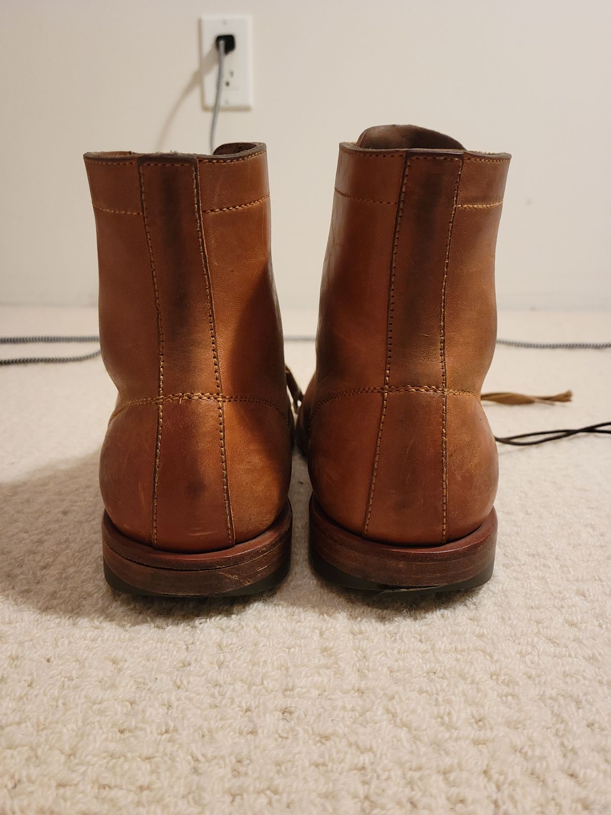 Photo by knoll on February 6, 2022 of the Flame Panda Monkey Boot in Maryam Natural Horsebutt.