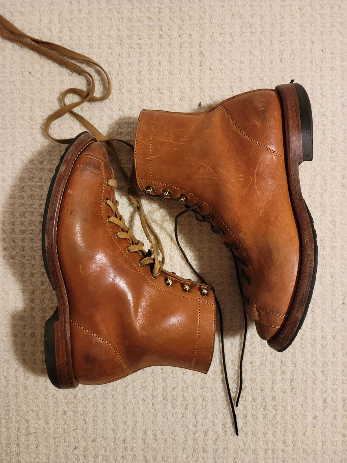 Photo by knoll on February 6, 2022 of the Flame Panda Monkey Boot in Maryam Natural Horsebutt.