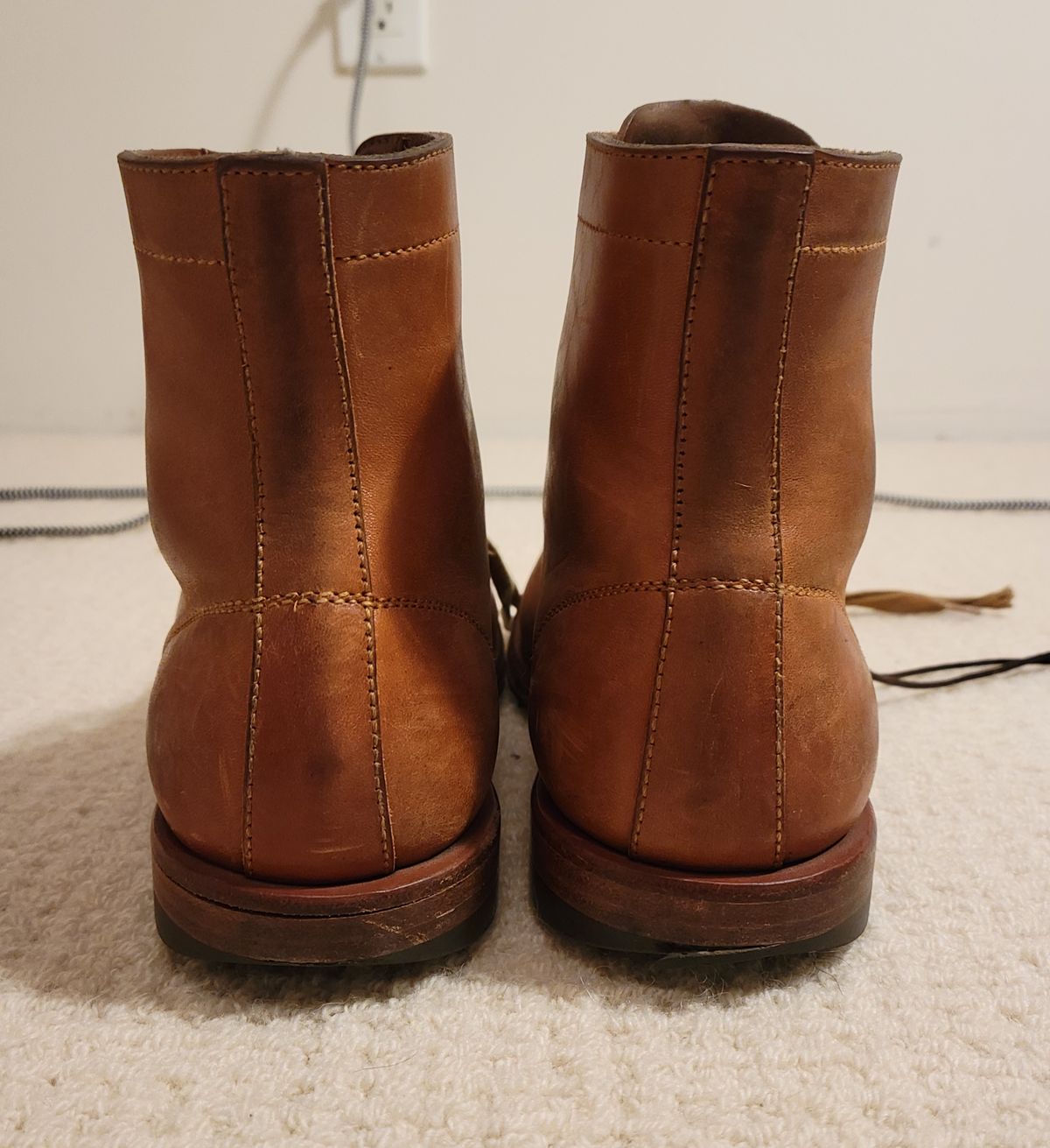Photo by knoll on February 6, 2022 of the Flame Panda Monkey Boot in Maryam Natural Horsebutt.