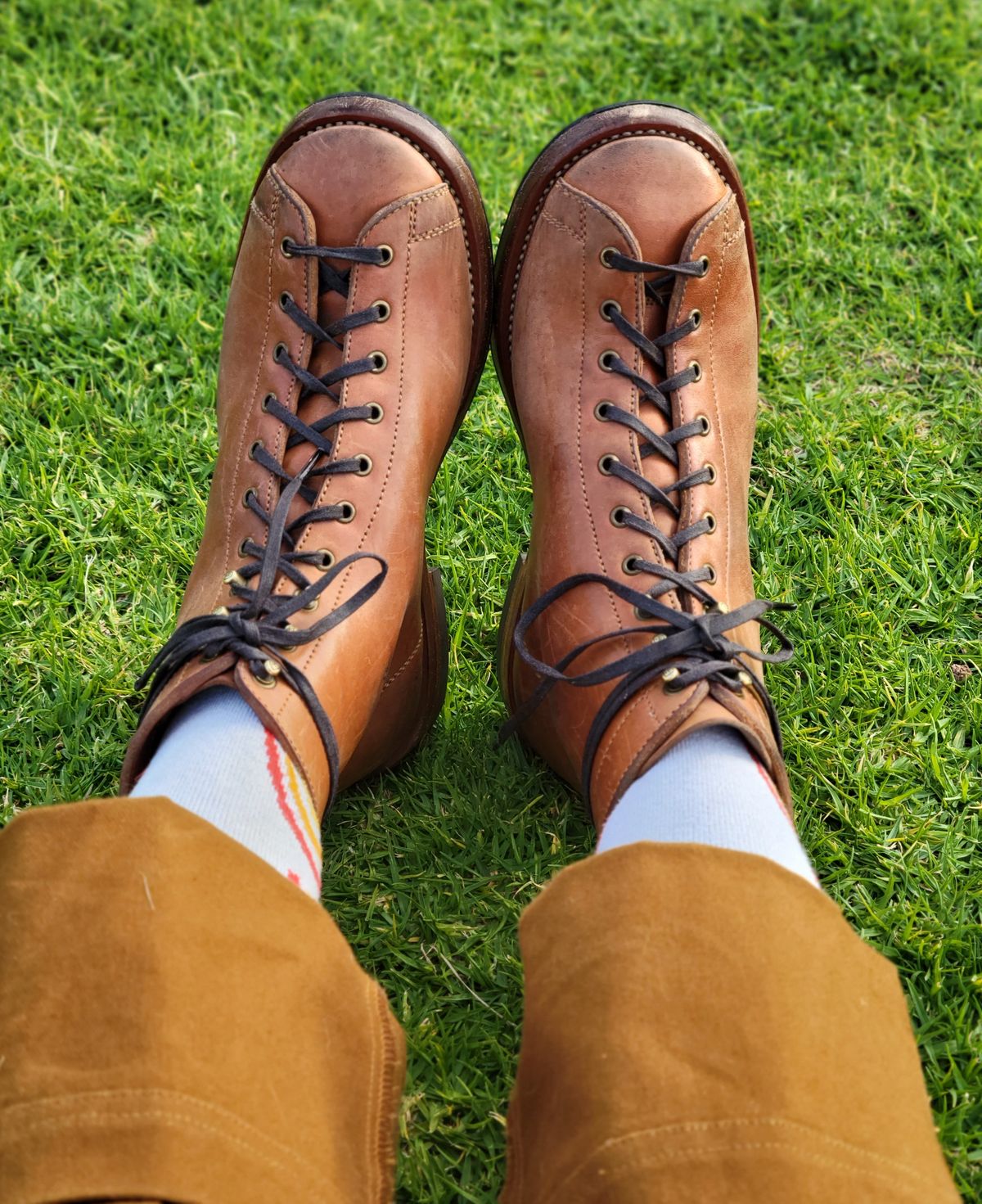 Photo by knoll on February 22, 2022 of the Flame Panda Monkey Boot in Maryam Natural Horsebutt.