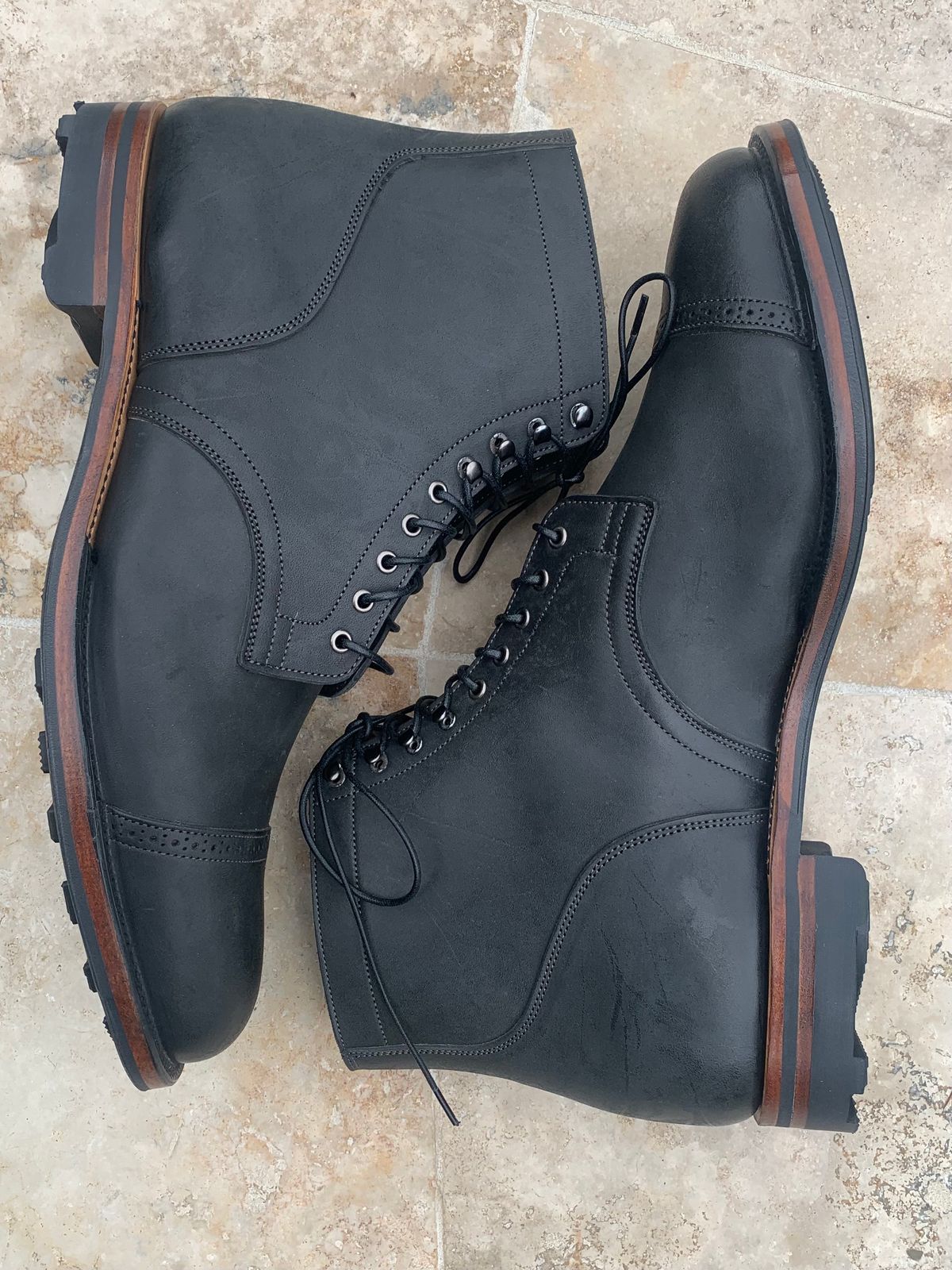 Photo by amanandhisboots on October 3, 2022 of the Viberg Service Boot BCT in Unlisted Leather.