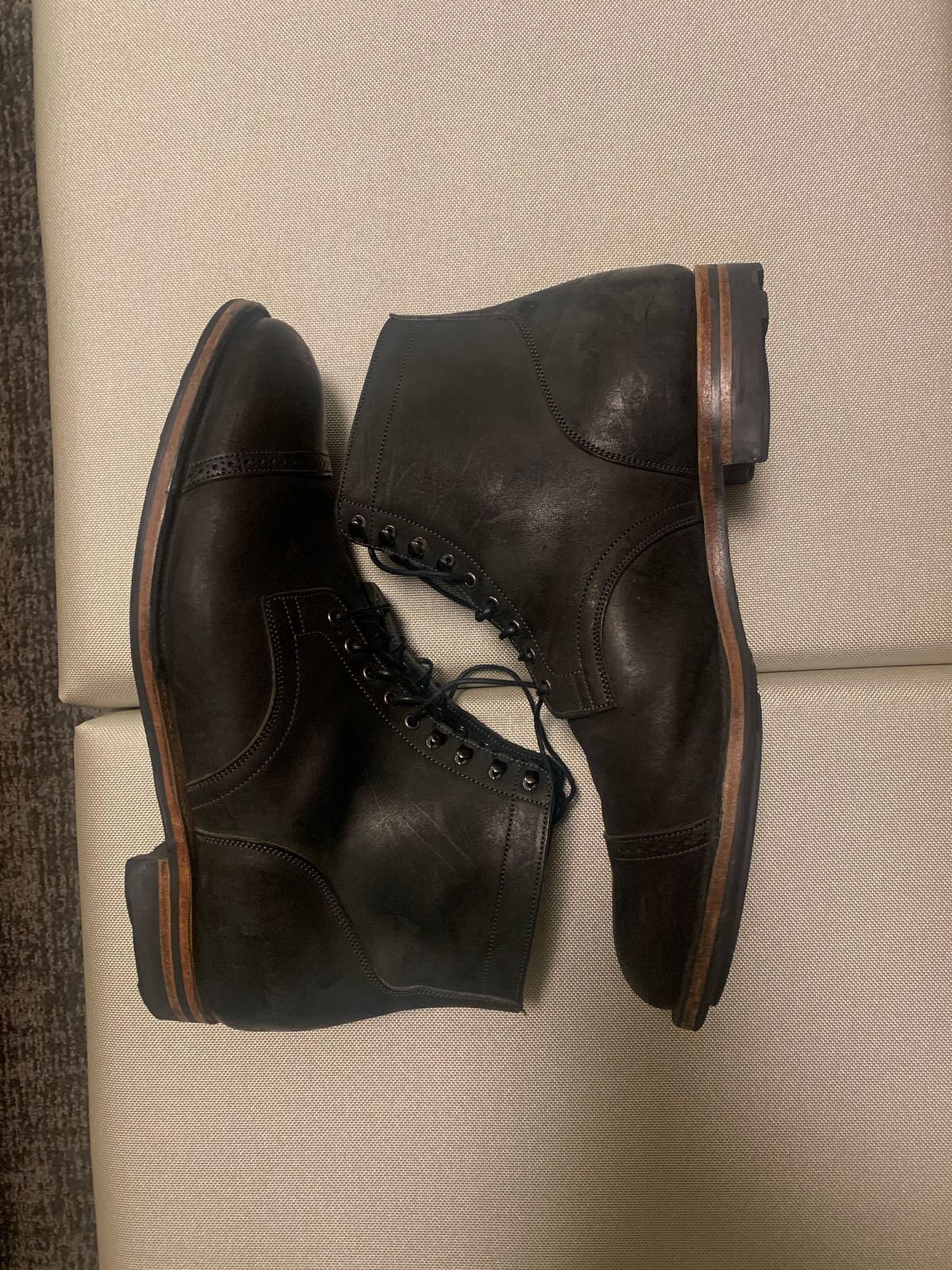 Photo by amanandhisboots on November 6, 2022 of the Viberg Service Boot BCT in Unlisted Leather.