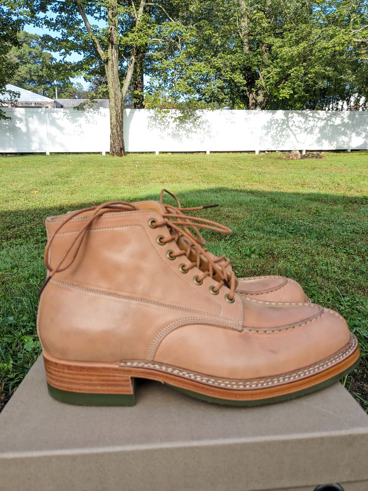Photo by jacktheenthusiast on October 3, 2023 of the Onderhoud SPL01 Split Toe Boots in Wickett & Craig Russet Traditional Harness.