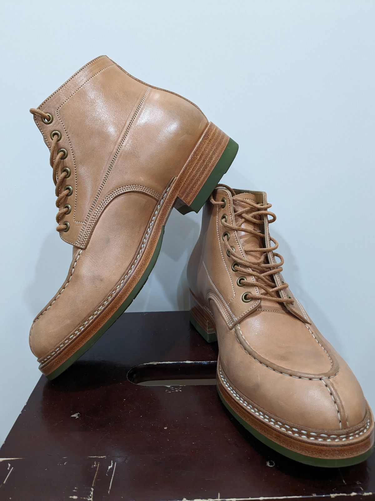 Photo by jacktheenthusiast on November 9, 2023 of the Onderhoud SPL01 Split Toe Boots in Wickett & Craig Russet Traditional Harness.