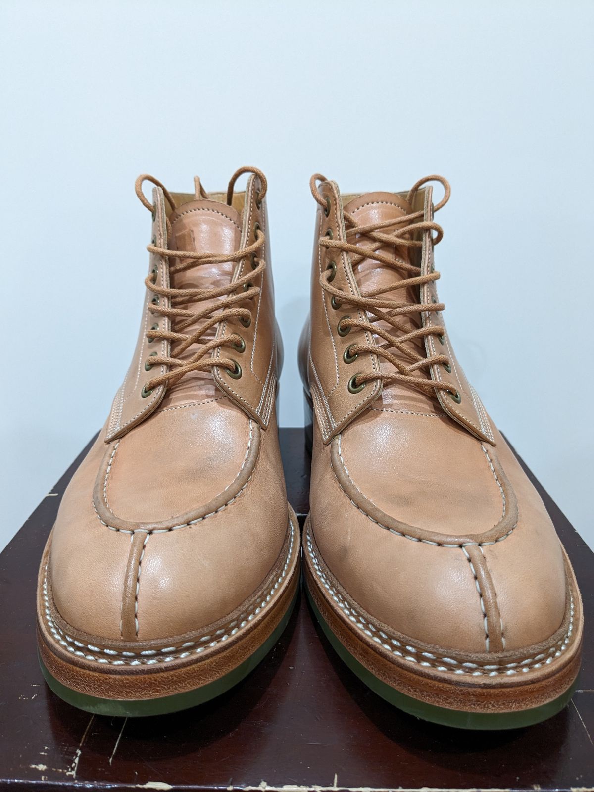 Photo by jacktheenthusiast on November 9, 2023 of the Onderhoud SPL01 Split Toe Boots in Wickett & Craig Russet Traditional Harness.