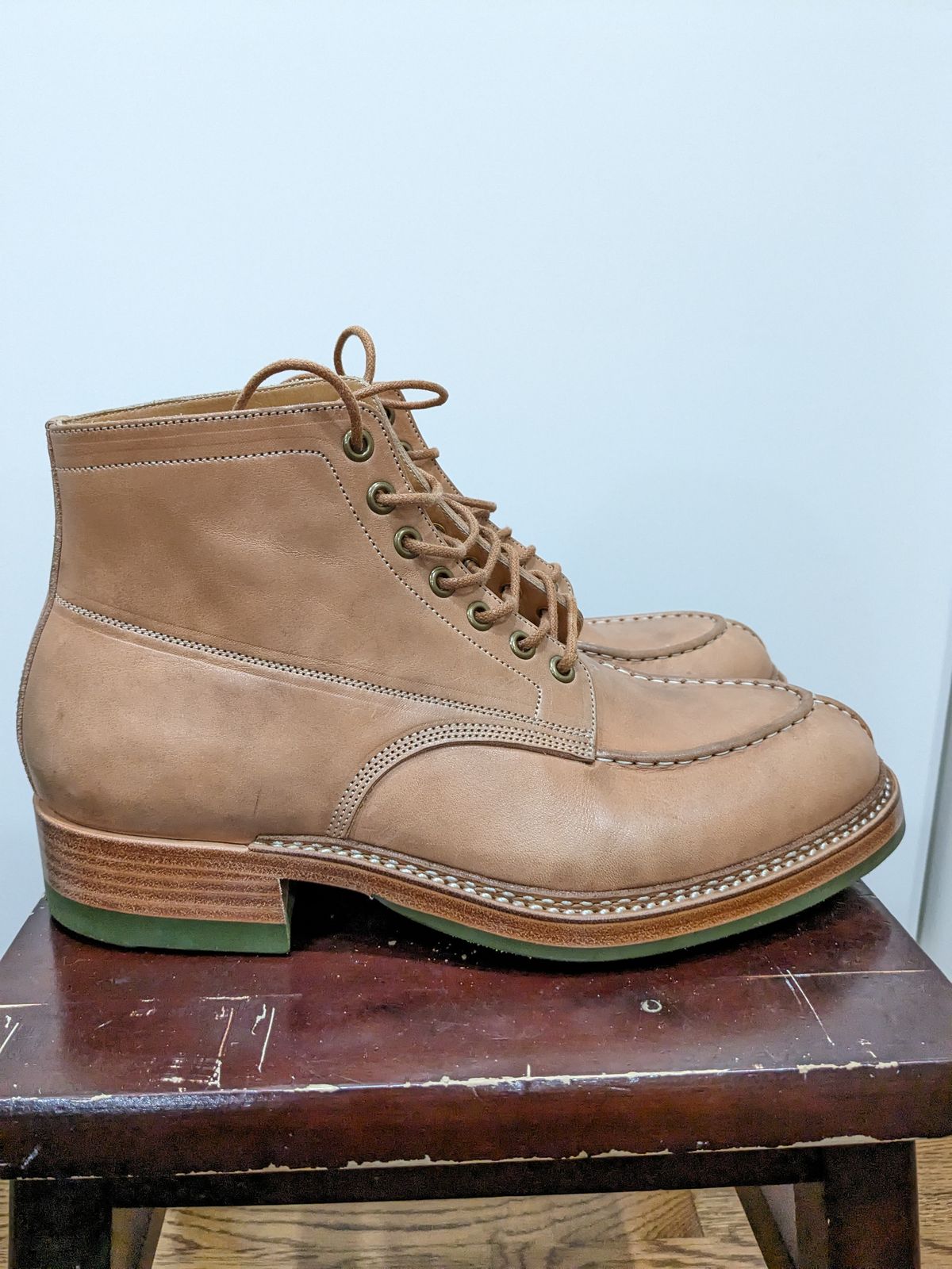 Photo by jacktheenthusiast on November 9, 2023 of the Onderhoud SPL01 Split Toe Boots in Wickett & Craig Russet Traditional Harness.