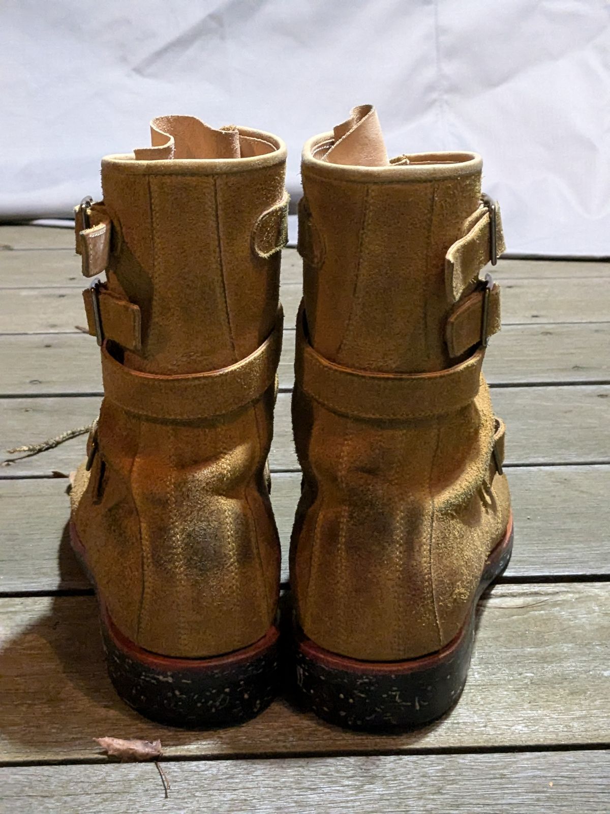 Photo by jacktheenthusiast on February 6, 2025 of the Briselblack The Hanker Tanker Boots in Indonesian Honey Waxed Flesh.