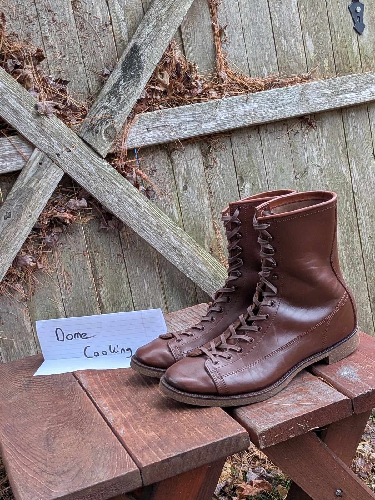 Photo by jacktheenthusiast on November 5, 2025 of the Clinch Gary in Brown-Overdyed Horsebutt.