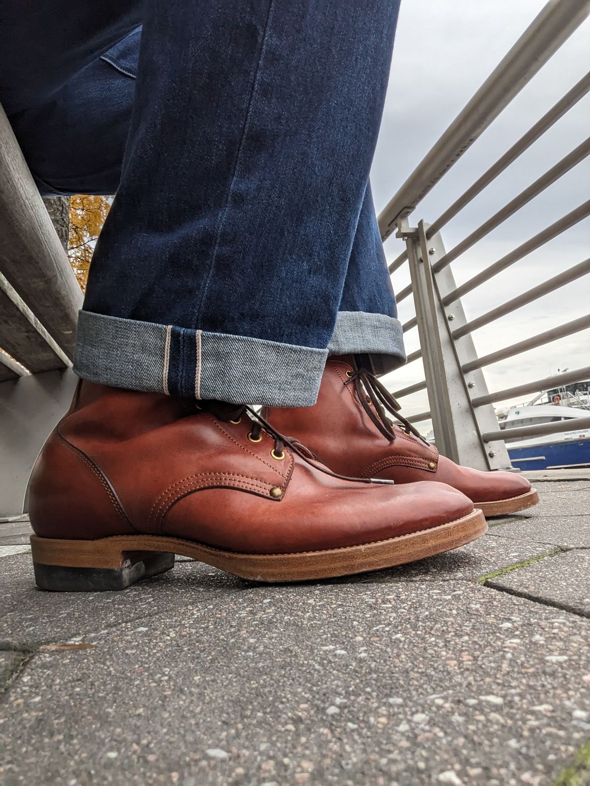 Photo by jacktheenthusiast on November 3, 2023 of the Iron Boots The Great Escape in Guidi Brown Washed Horsebutt.