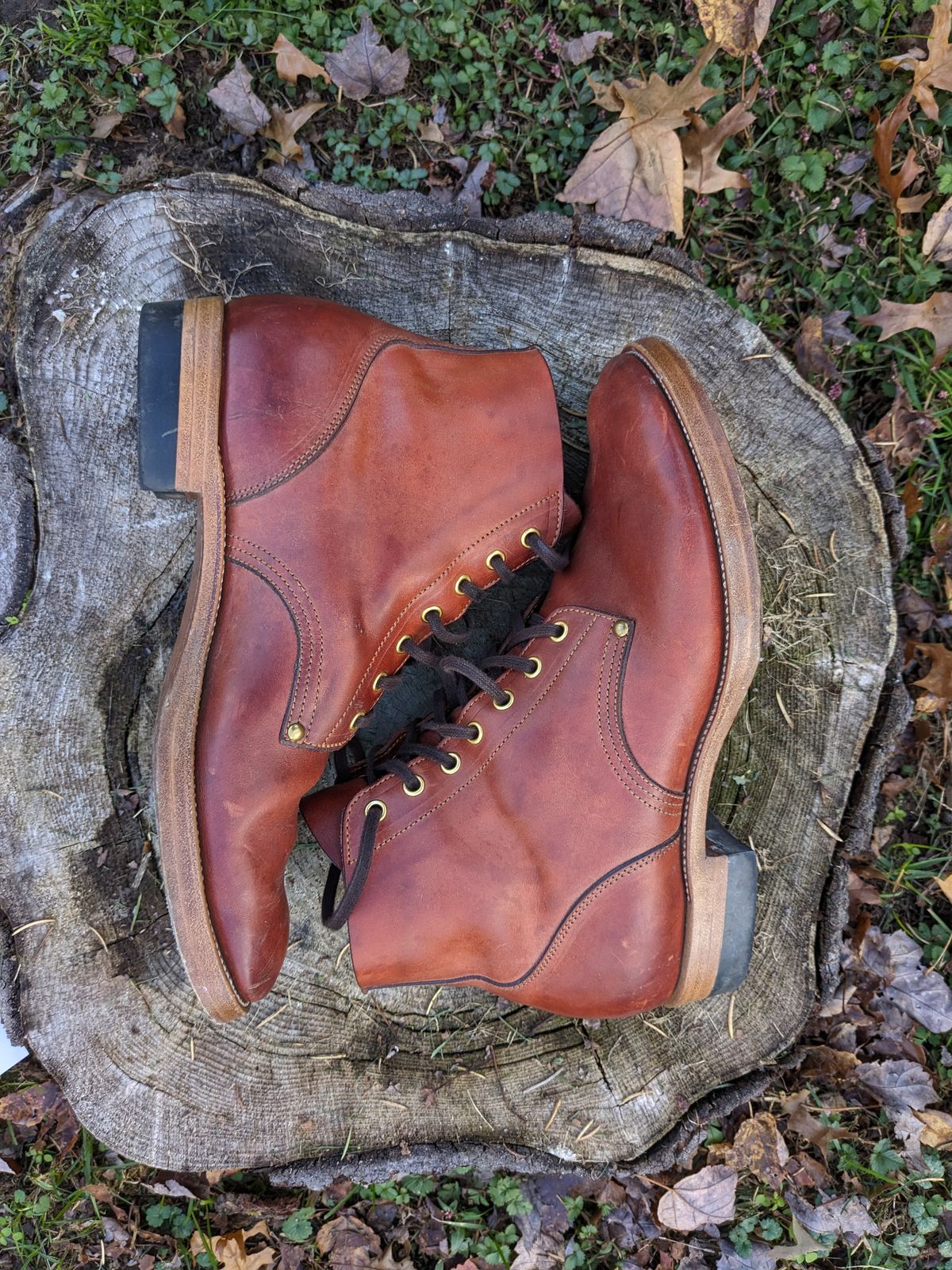 Photo by jacktheenthusiast on November 3, 2023 of the Iron Boots The Great Escape in Guidi Brown Washed Horsebutt.