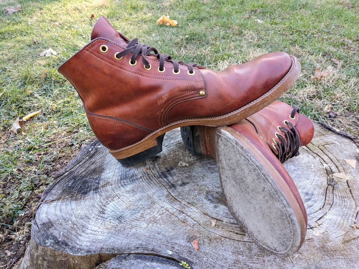 Photo by jacktheenthusiast on January 5, 2024 of the Iron Boots The Great Escape in Guidi Brown Washed Horsebutt.