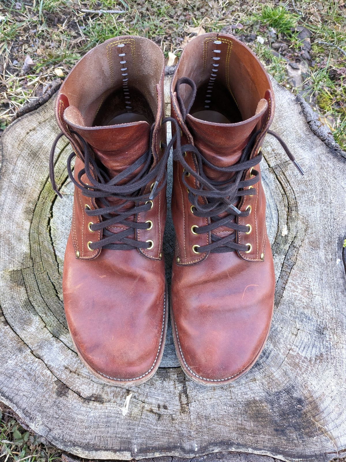 Photo by jacktheenthusiast on February 4, 2024 of the Iron Boots The Great Escape in Guidi Brown Washed Horsebutt.
