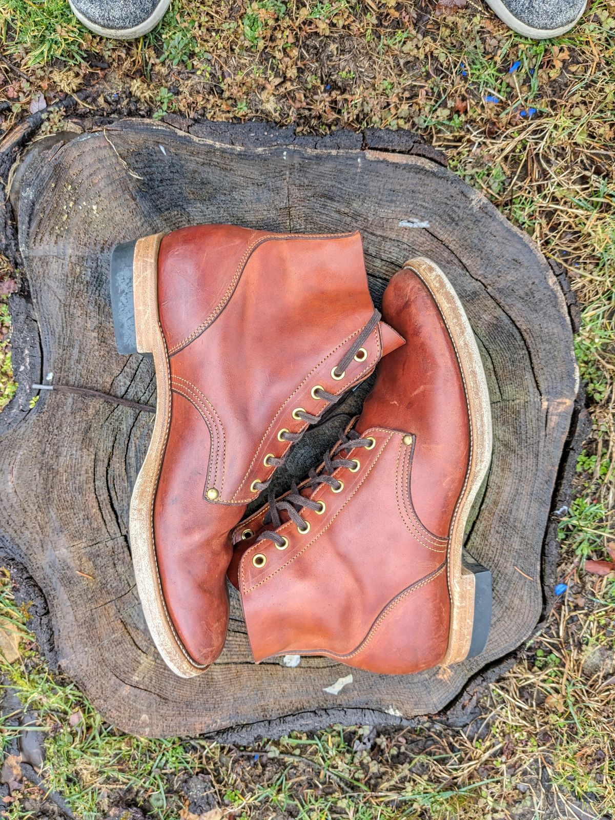 Photo by jacktheenthusiast on March 5, 2024 of the Iron Boots The Great Escape in Guidi Brown Washed Horsebutt.