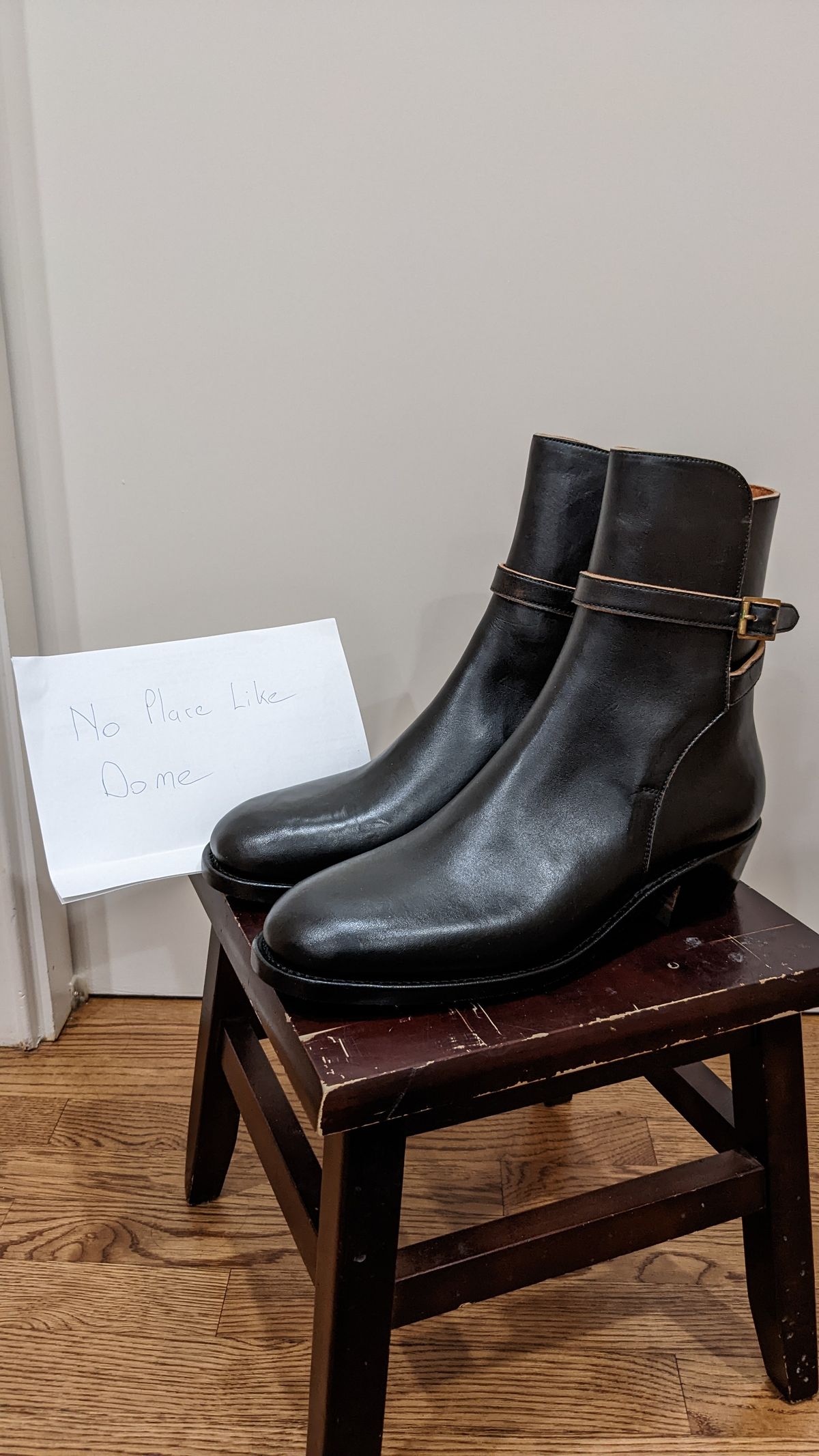 Photo by jacktheenthusiast on November 10, 2022 of the Benzein Jodhpur Boots in Maryam Natural Horsebutt.