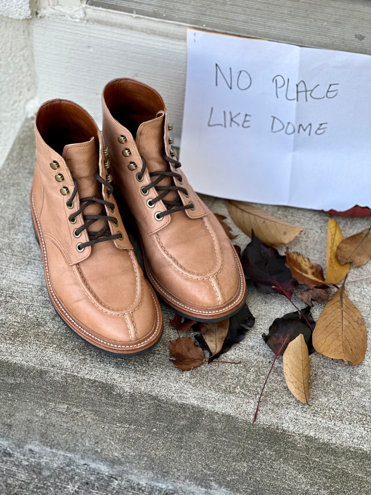Photo by Wes on November 1, 2022 of the Grant Stone Ottawa Boot in Incas Natural Kangaroo.