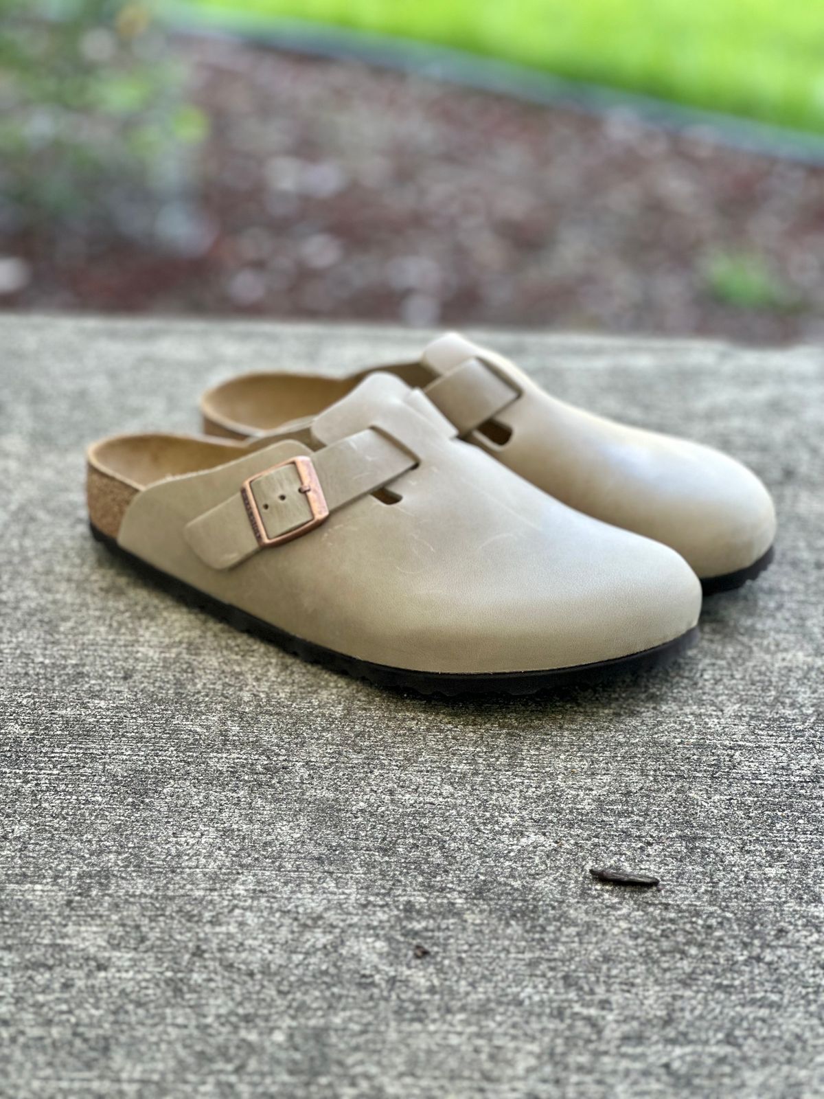 Photo by Wes on October 1, 2023 of the Birkenstock Boston in Tobacco Brown Oiled Leather.