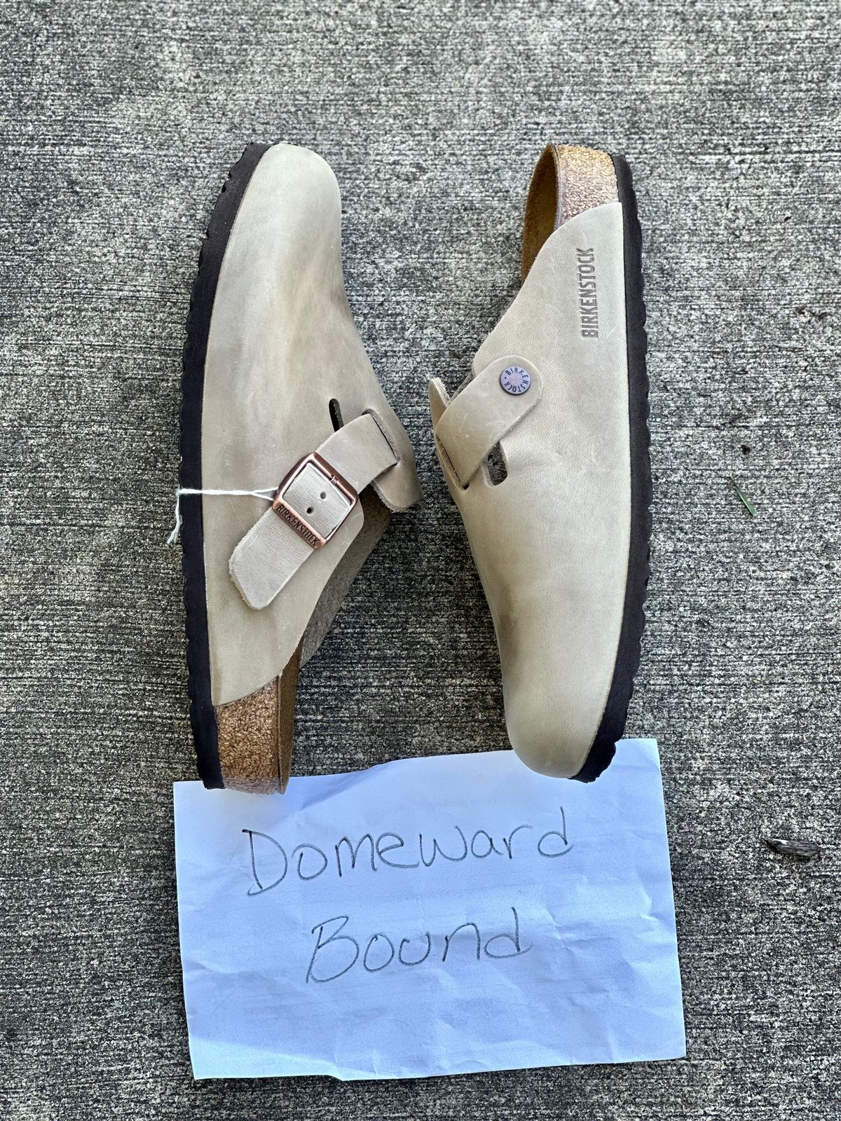 Photo by Wes on October 1, 2023 of the Birkenstock Boston in Tobacco Brown Oiled Leather.