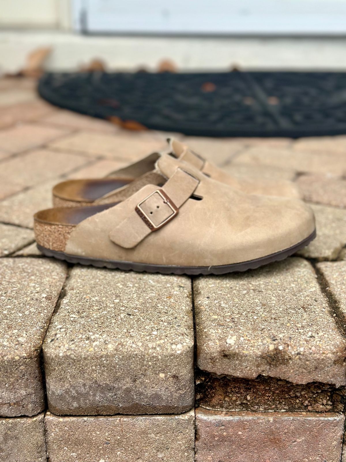 Photo by Wes on December 3, 2023 of the Birkenstock Boston in Tobacco Brown Oiled Leather.