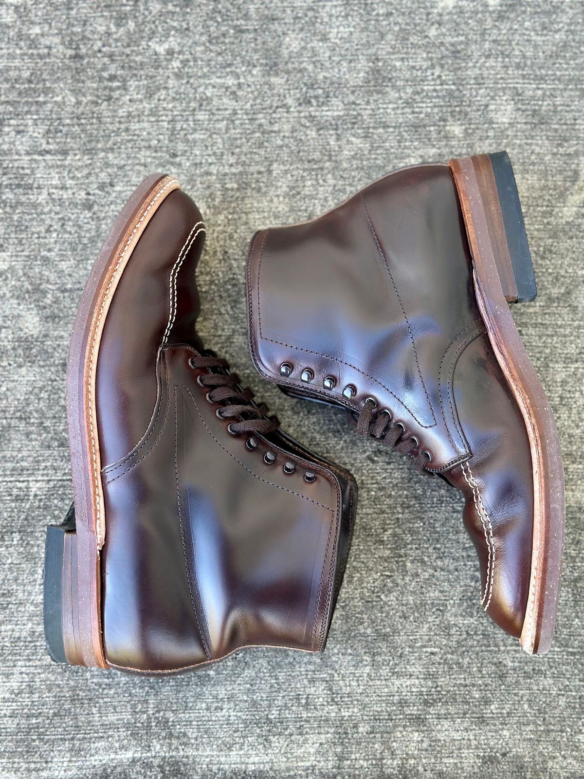 Photo by Wes on November 2, 2023 of the Alden Indy Boot in Horween Brown Chromexcel.