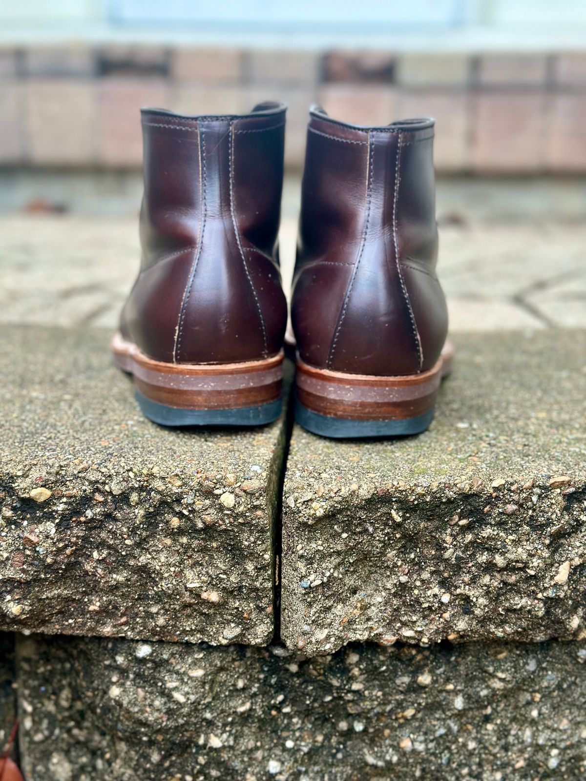 Photo by Wes on December 3, 2023 of the Alden Indy Boot in Horween Brown Chromexcel.