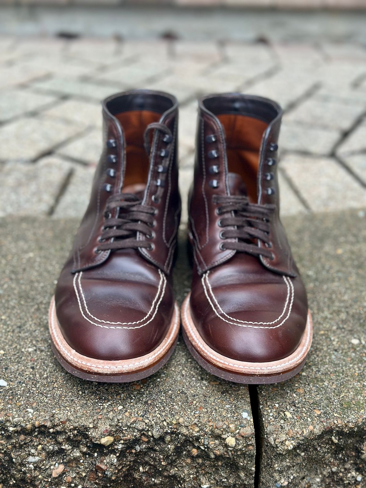 Photo by Wes on December 3, 2023 of the Alden Indy Boot in Horween Brown Chromexcel.